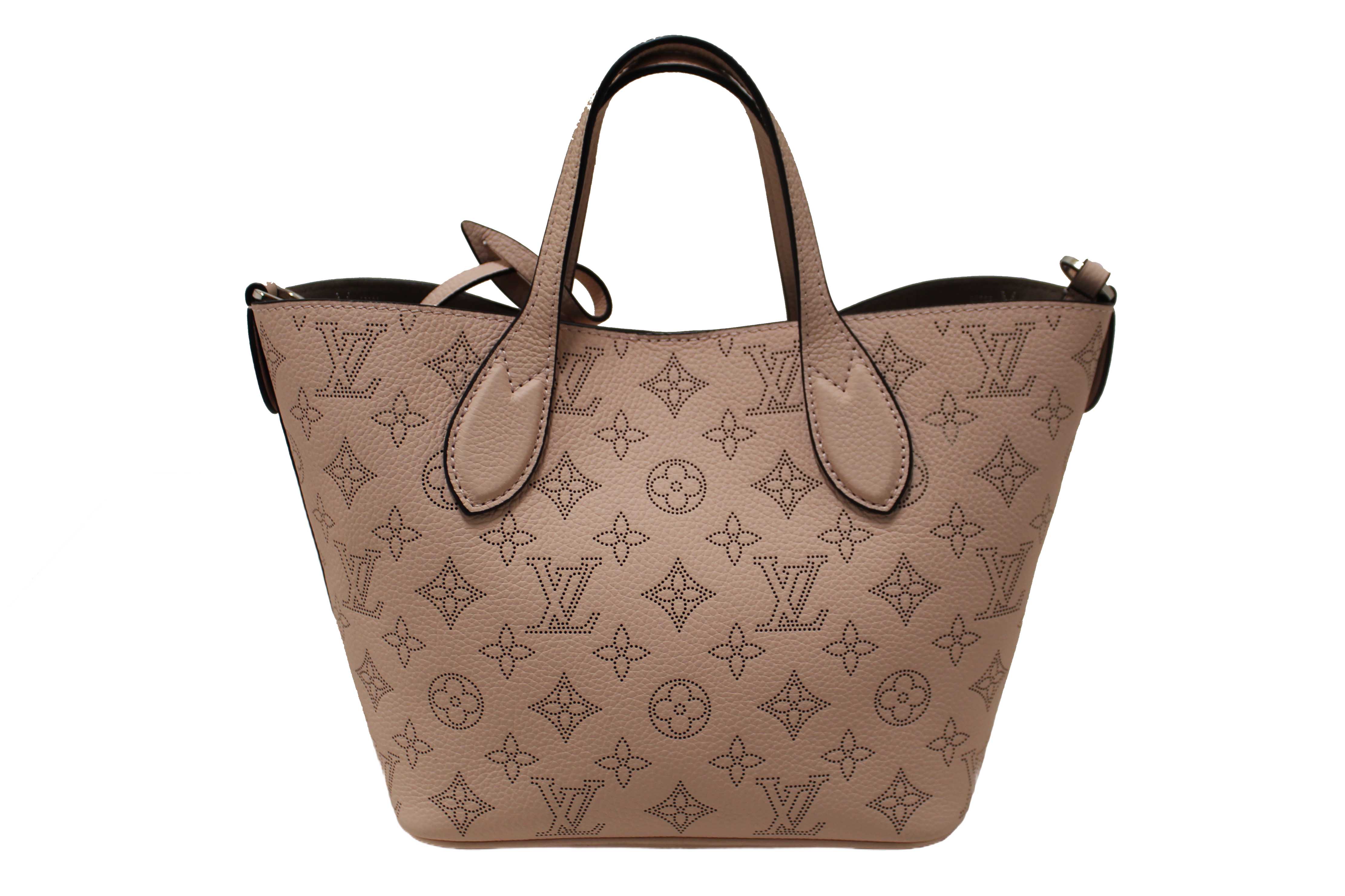 Authentic Louis Vuitton Pink Jasmin Mahina Perforated Calfskin Leather Blossom PM Handbag