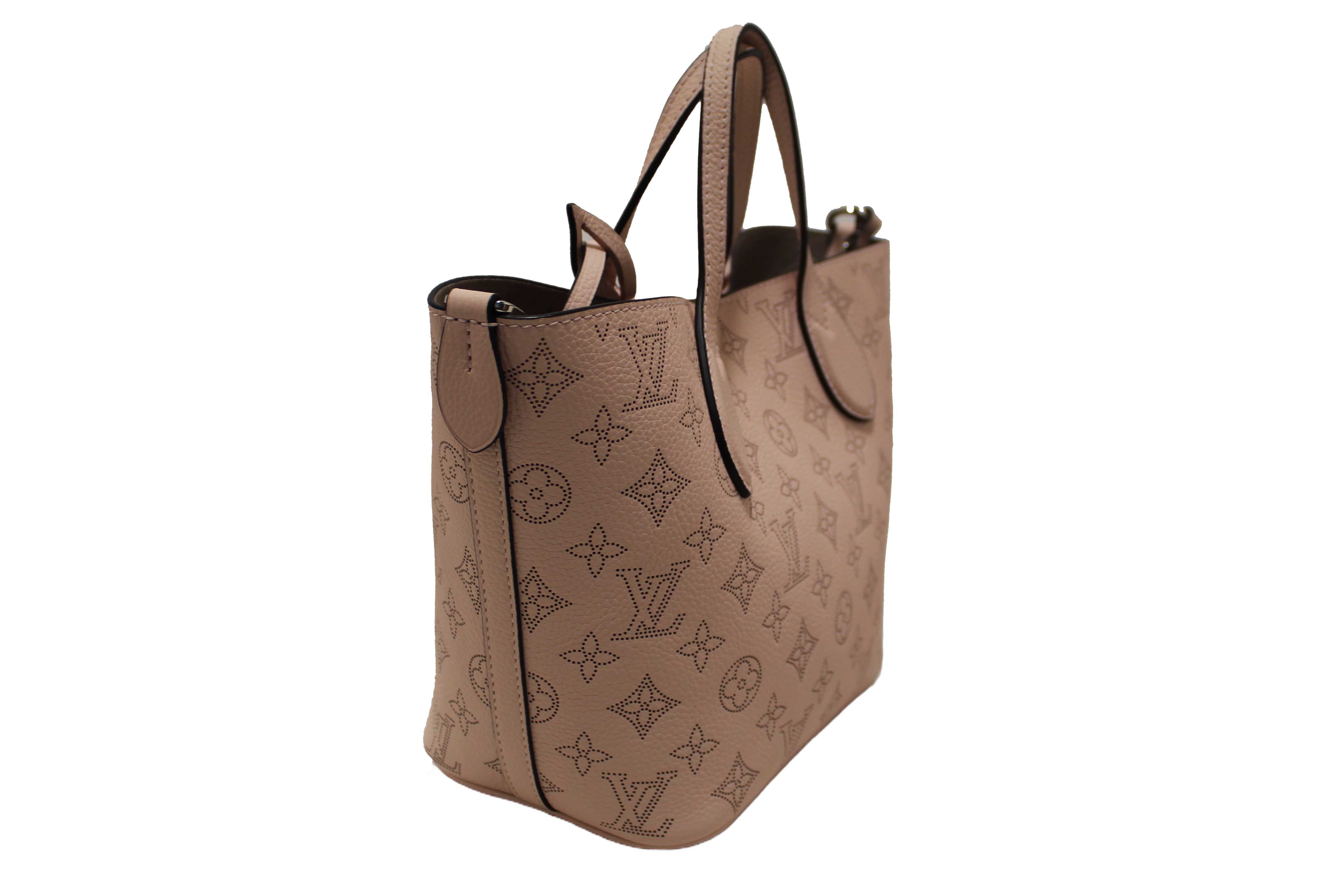 Authentic Louis Vuitton Pink Jasmin Mahina Perforated Calfskin Leather Blossom PM Handbag