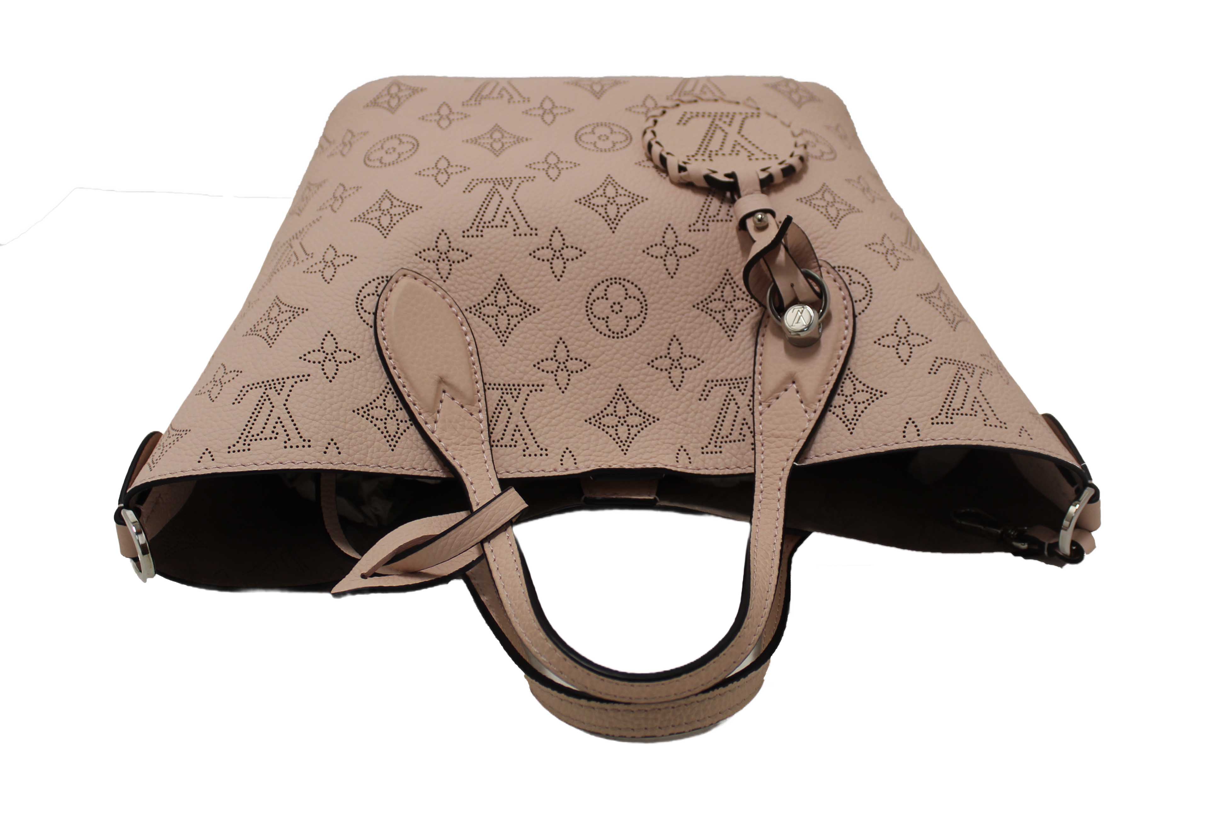 Authentic Louis Vuitton Pink Jasmin Mahina Perforated Calfskin Leather Blossom PM Handbag