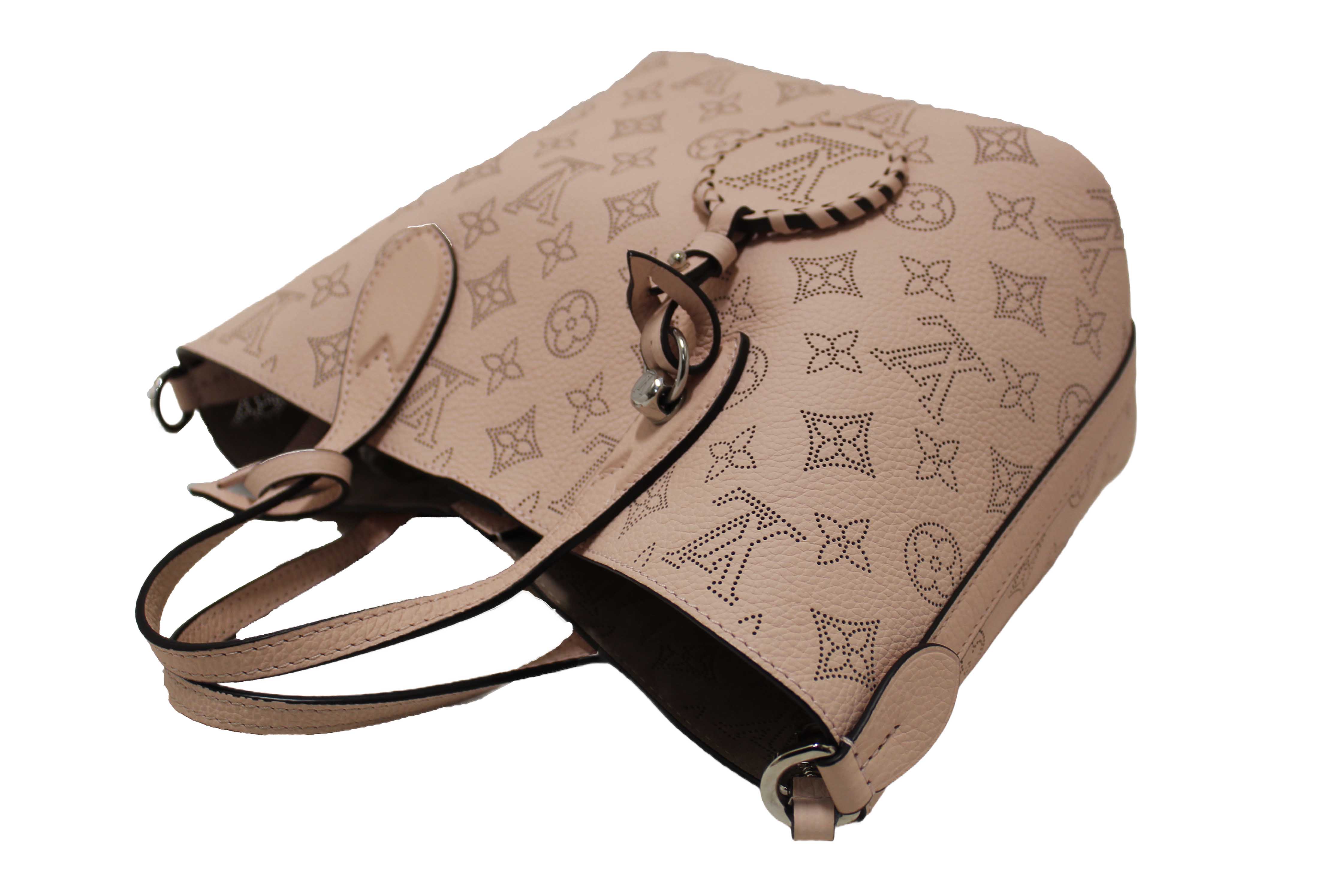 Authentic Louis Vuitton Pink Jasmin Mahina Perforated Calfskin Leather Blossom PM Handbag