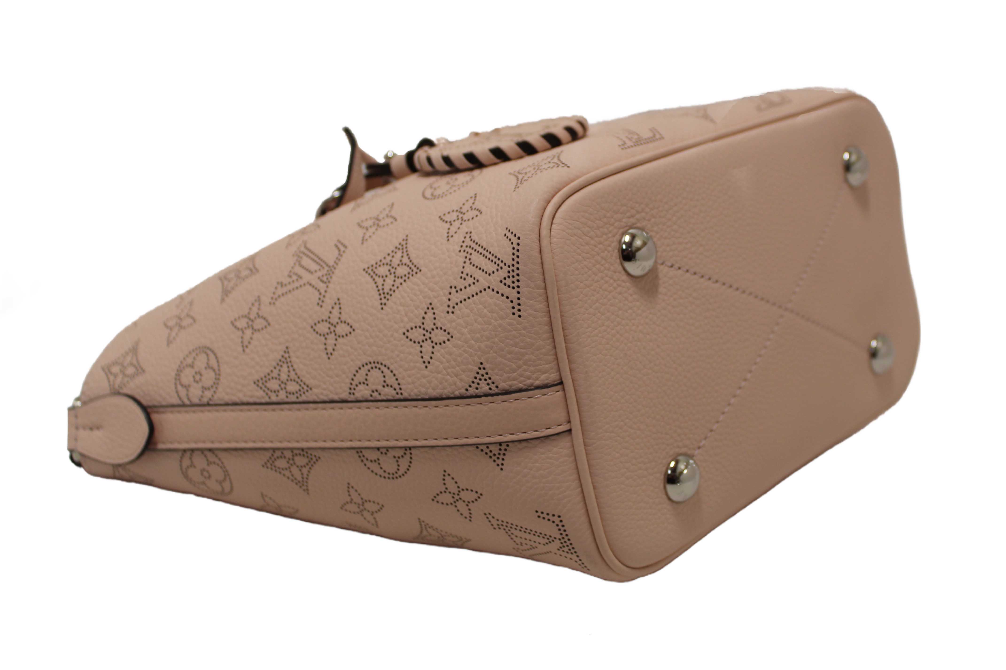 Authentic Louis Vuitton Pink Jasmin Mahina Perforated Calfskin Leather Blossom PM Handbag