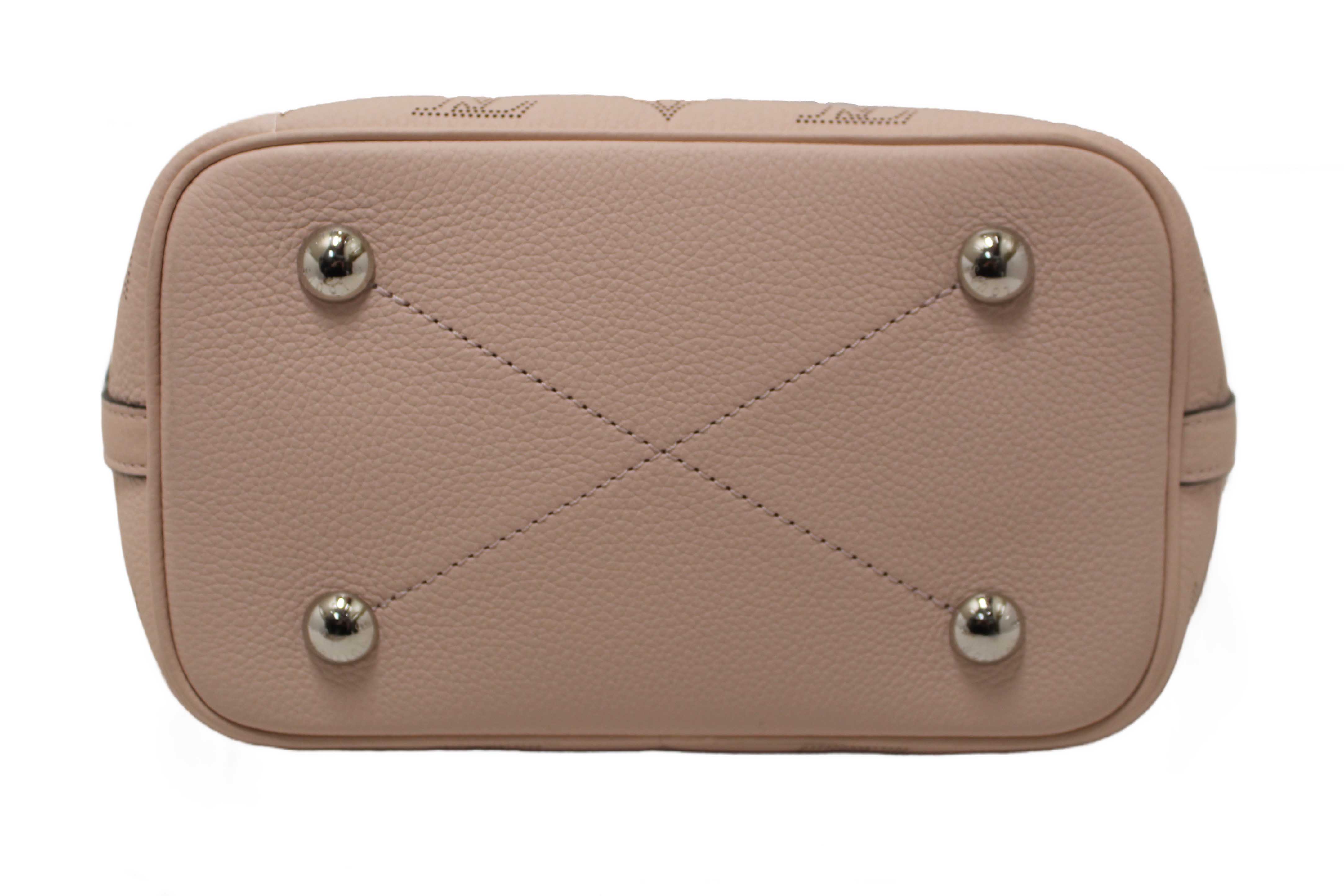 Authentic Louis Vuitton Pink Jasmin Mahina Perforated Calfskin Leather Blossom PM Handbag