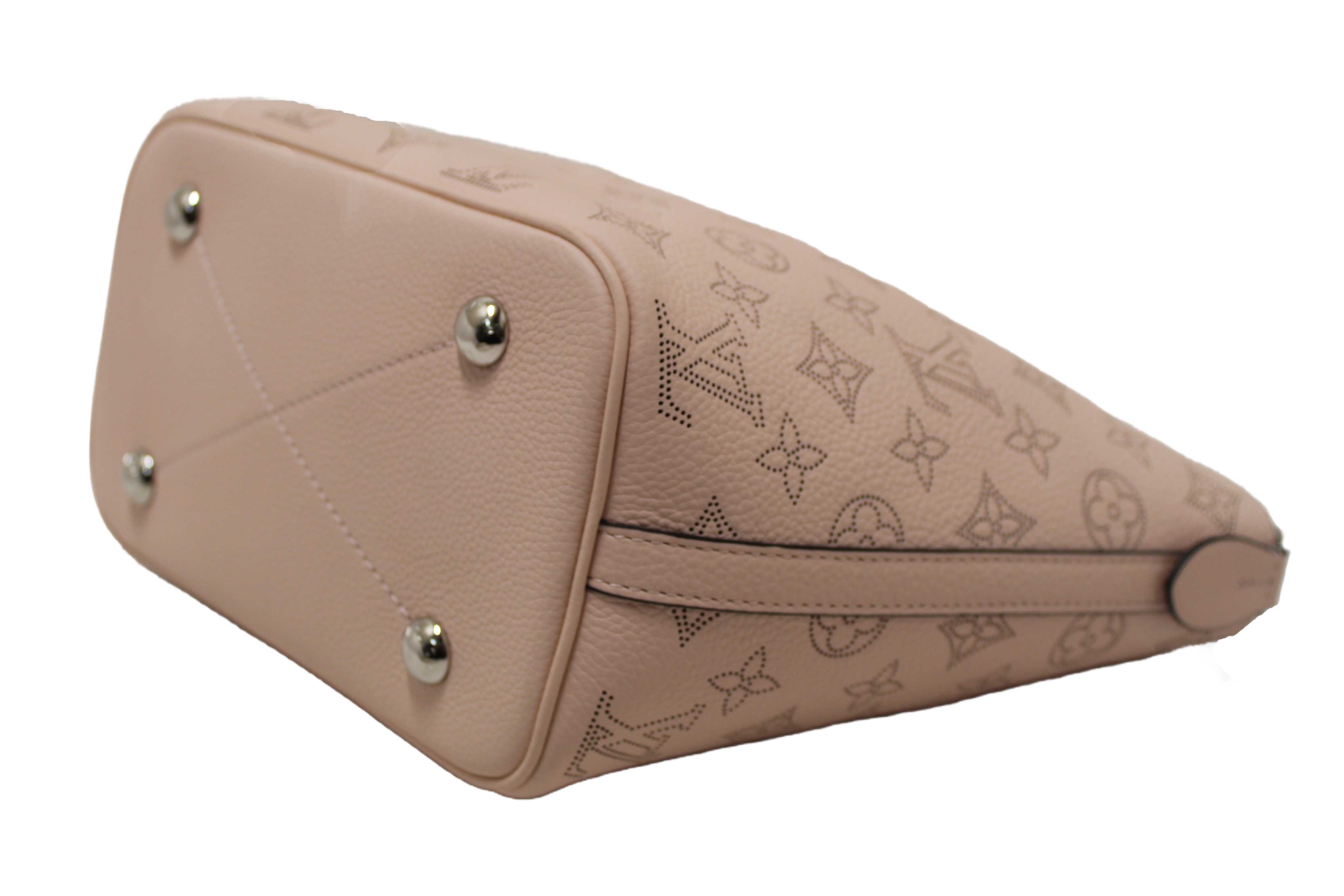 Authentic Louis Vuitton Pink Jasmin Mahina Perforated Calfskin Leather Blossom PM Handbag