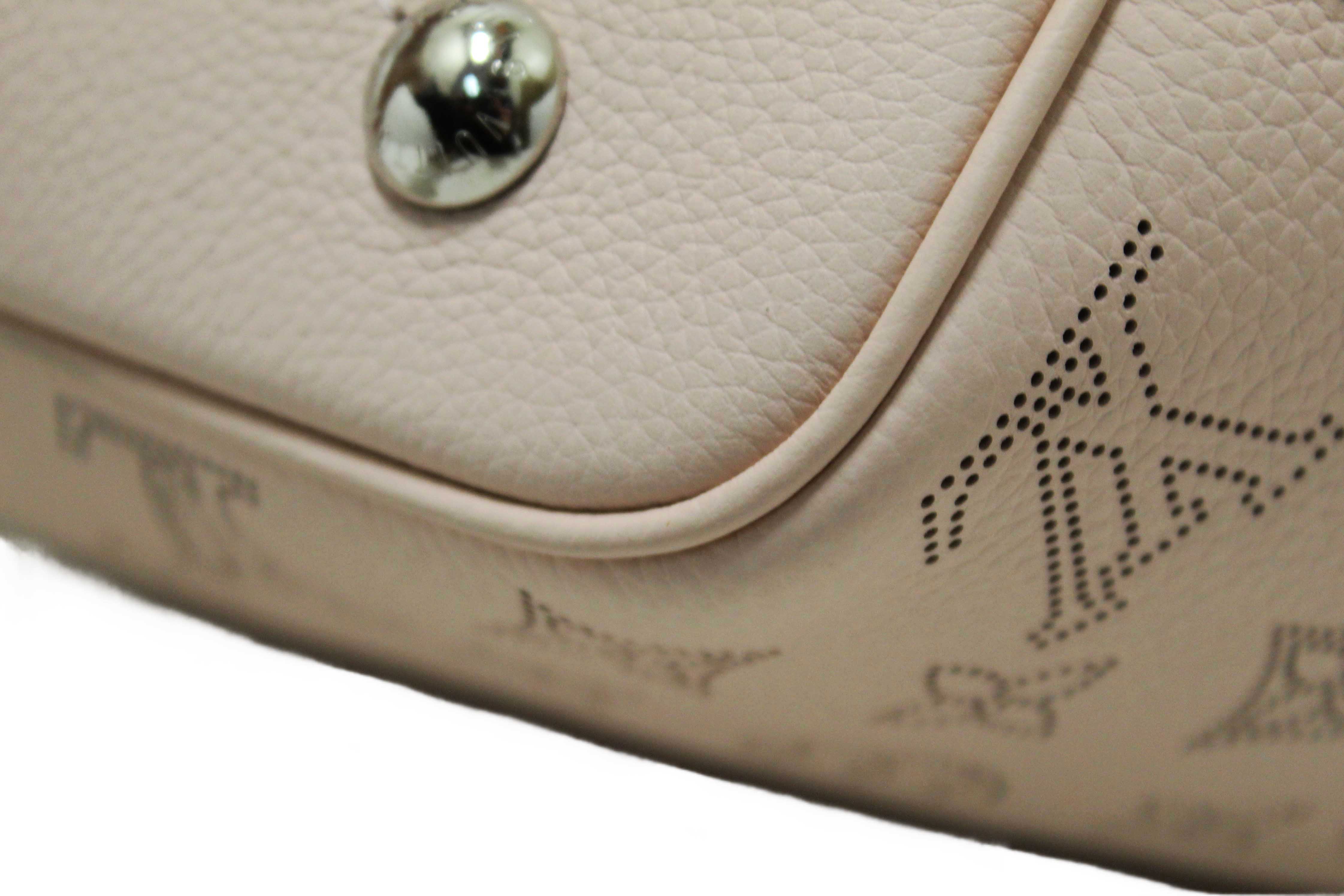 Authentic Louis Vuitton Pink Jasmin Mahina Perforated Calfskin Leather Blossom PM Handbag