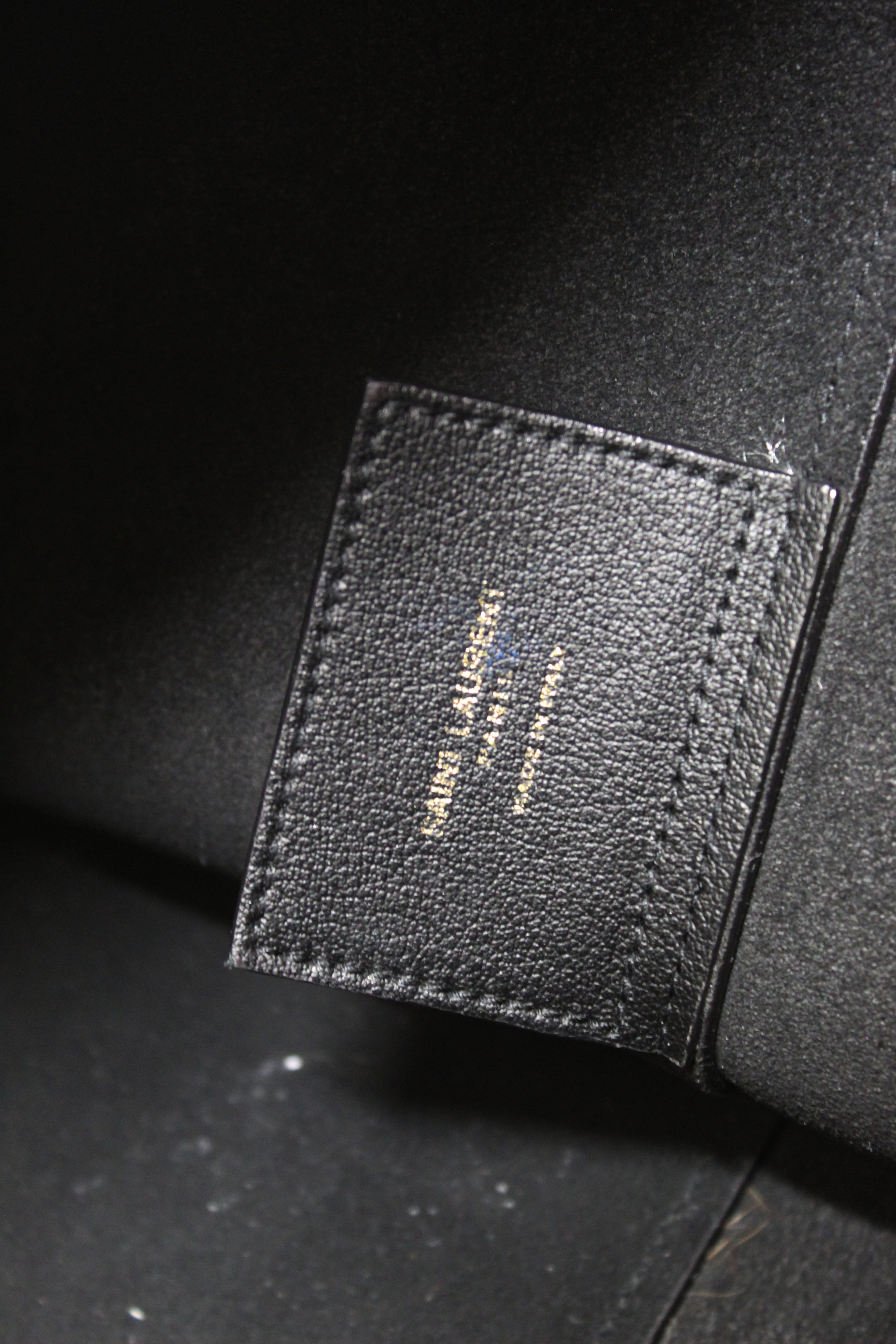 Authentic Yves Saint Laurent Black Calf Leather Saint Laurent Large Shopping Tote Bag