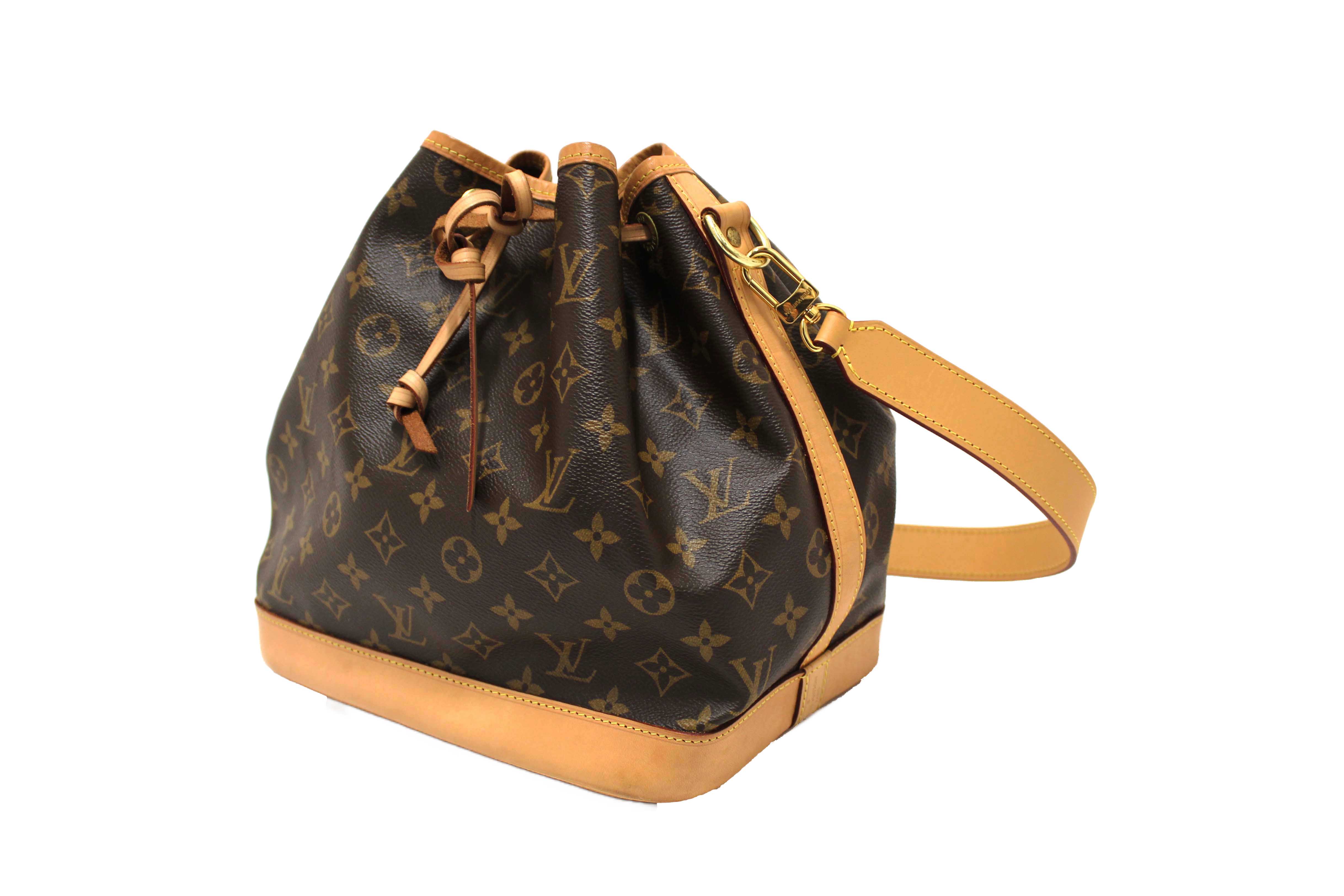 Authentic Louis Vuitton Classic Monogram Petit Noé Bucket Bag