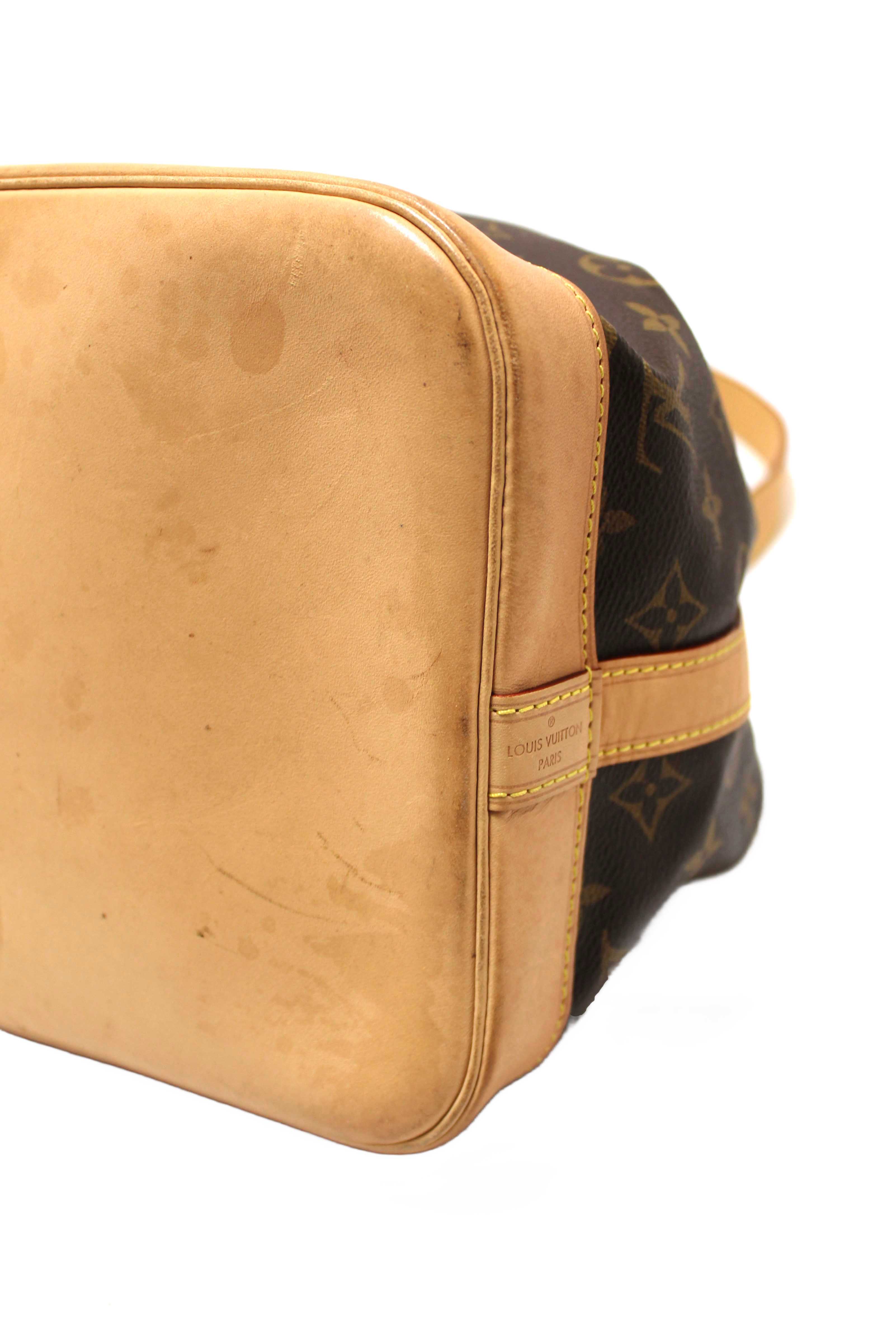 Authentic Louis Vuitton Classic Monogram Petit Noé Bucket Bag
