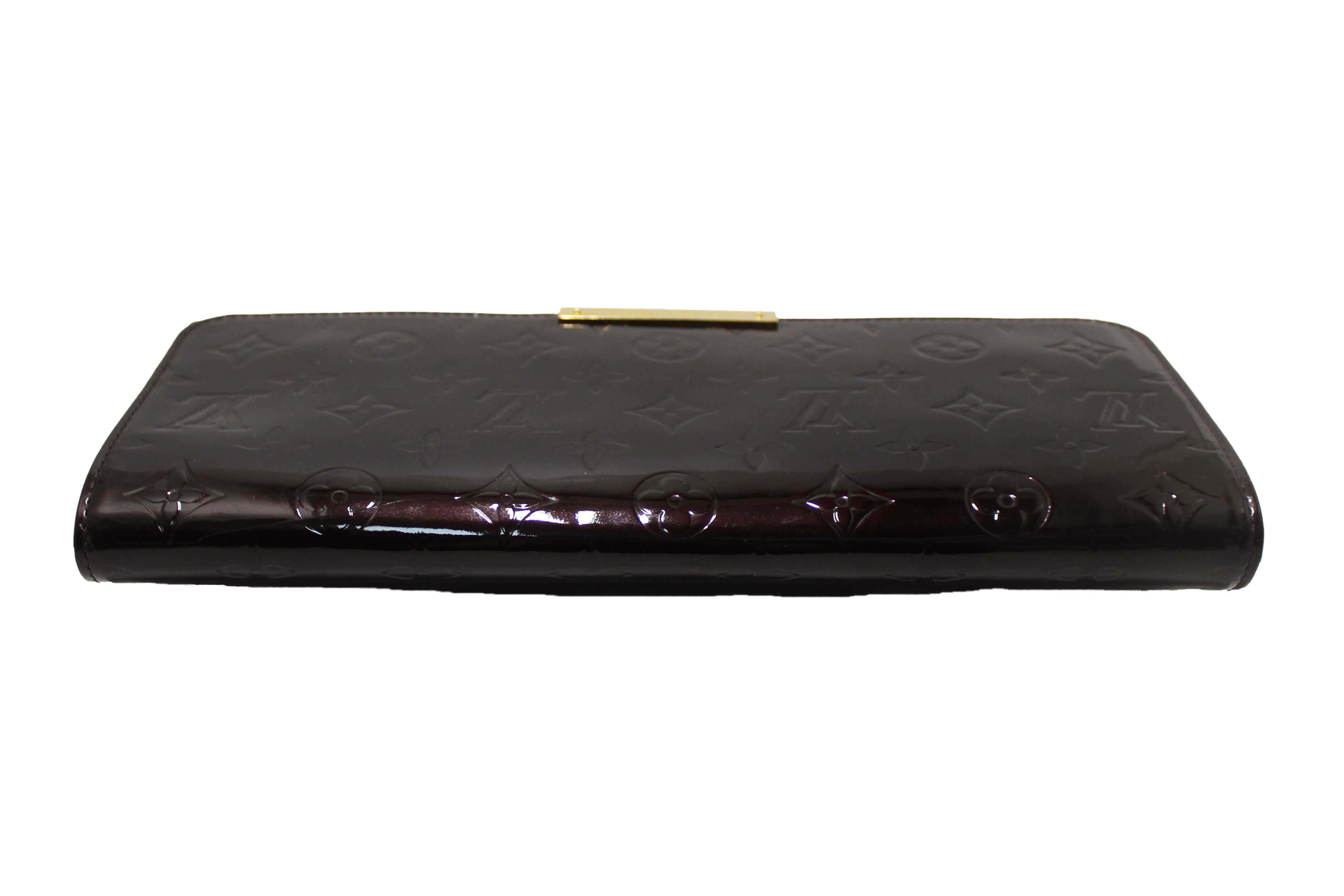 Authentic Louis Vuitton Amarante Monogram Vernis Leather Robertson Clutch