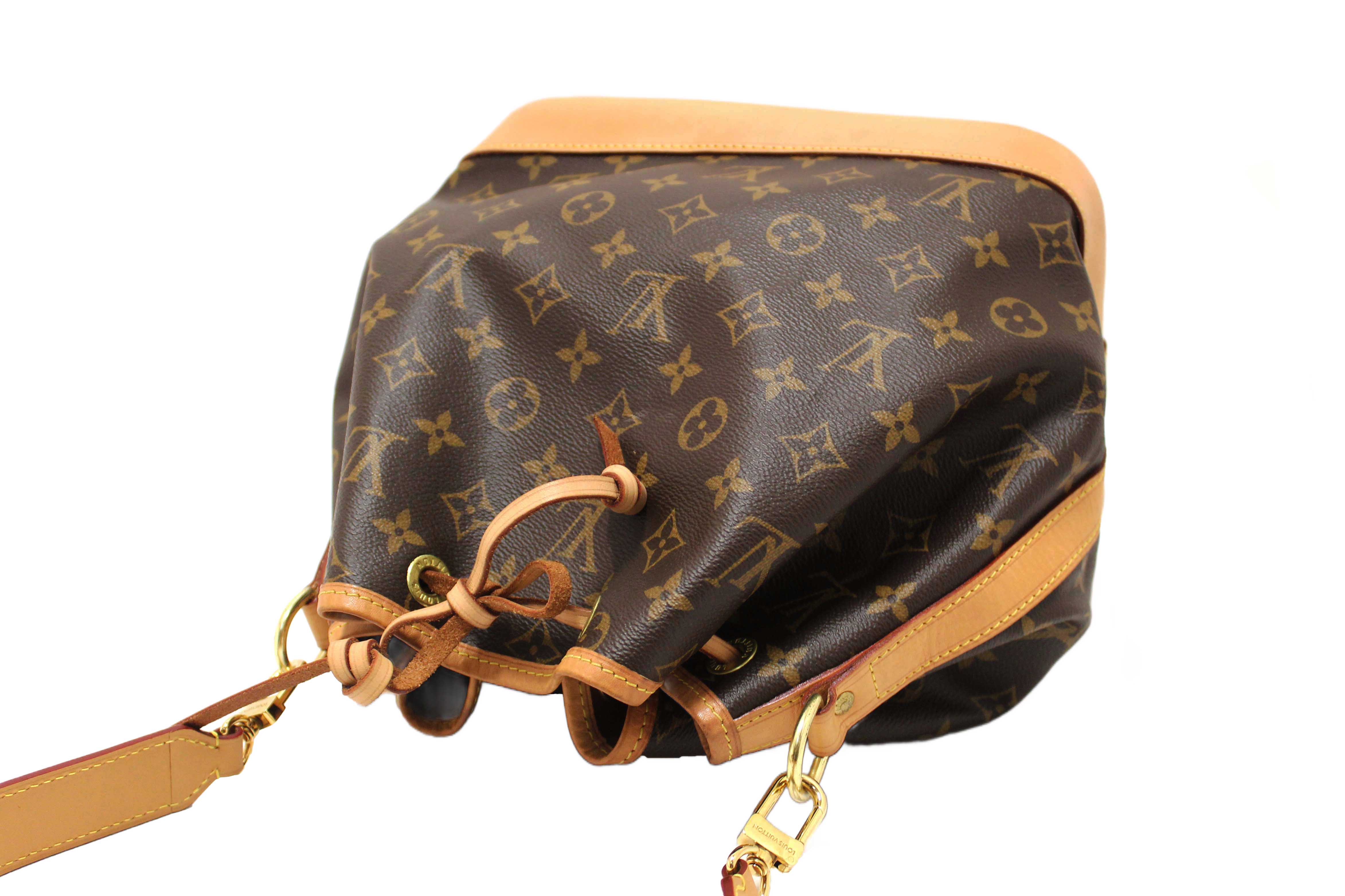 Authentic Louis Vuitton Classic Monogram Petit Noé Bucket Bag