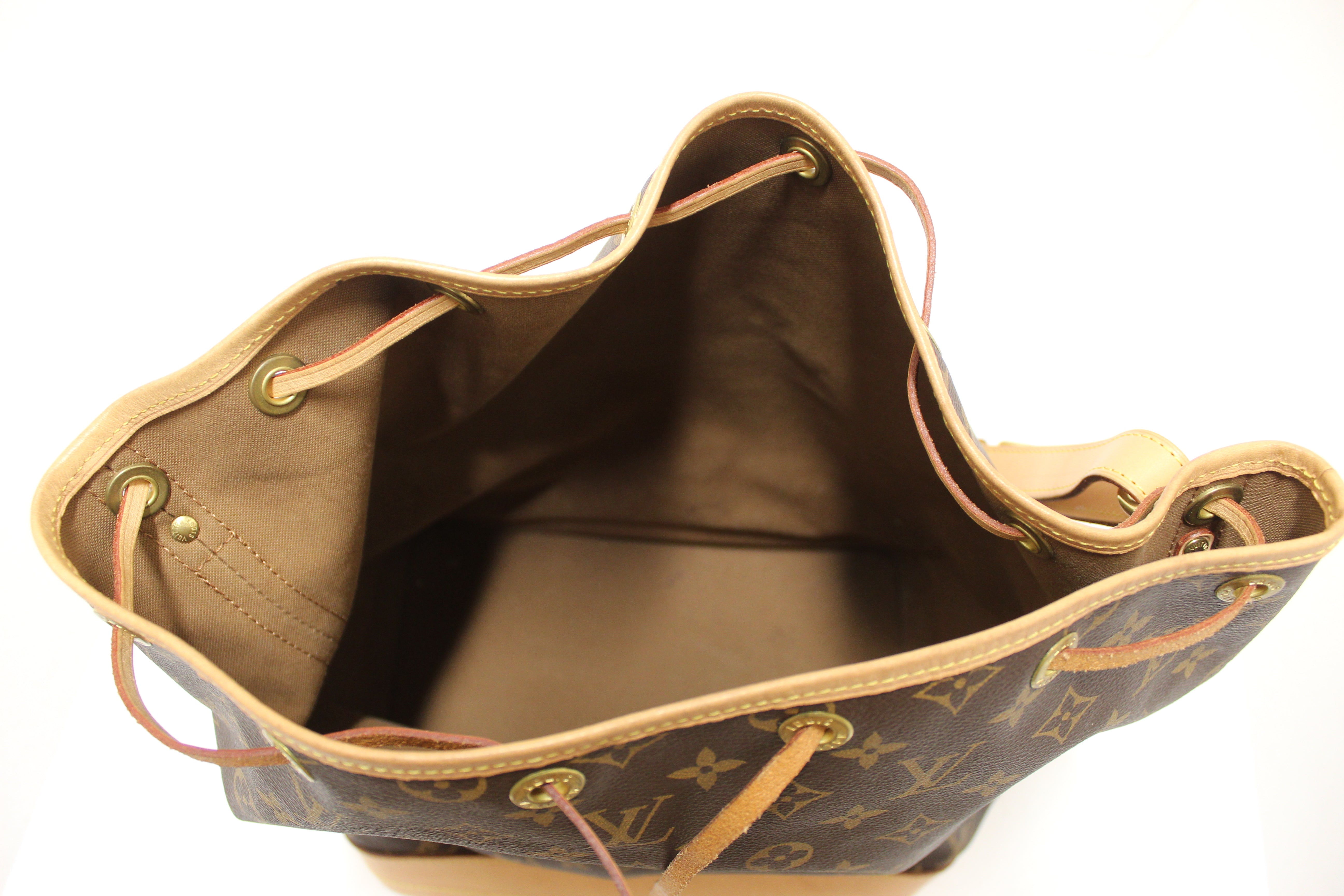 Authentic Louis Vuitton Classic Monogram Noe Bucket Drawstring Tote Bag