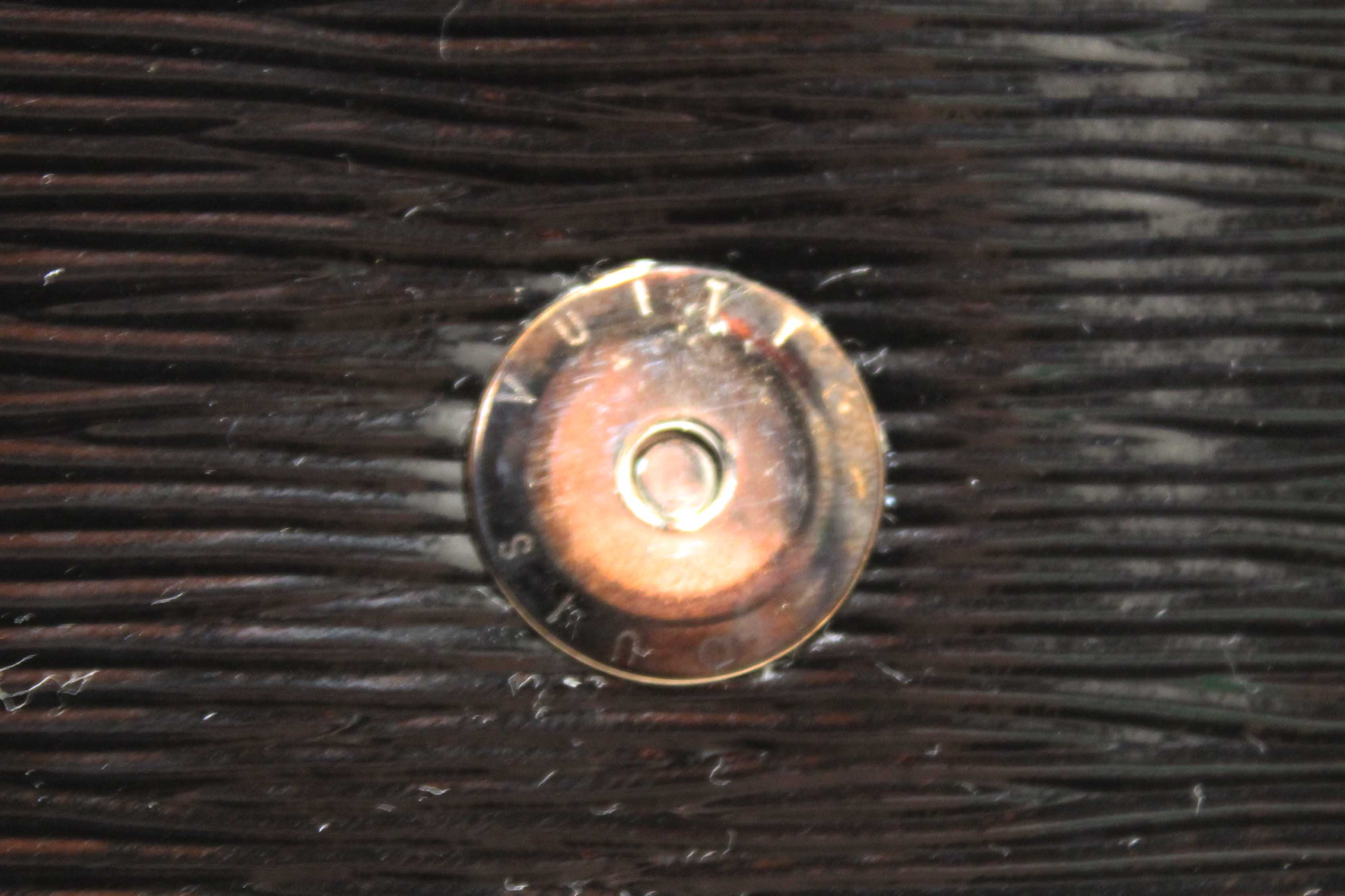 Authentic Louis Vuitton Black Electric Epi Leather Sobe Clutch