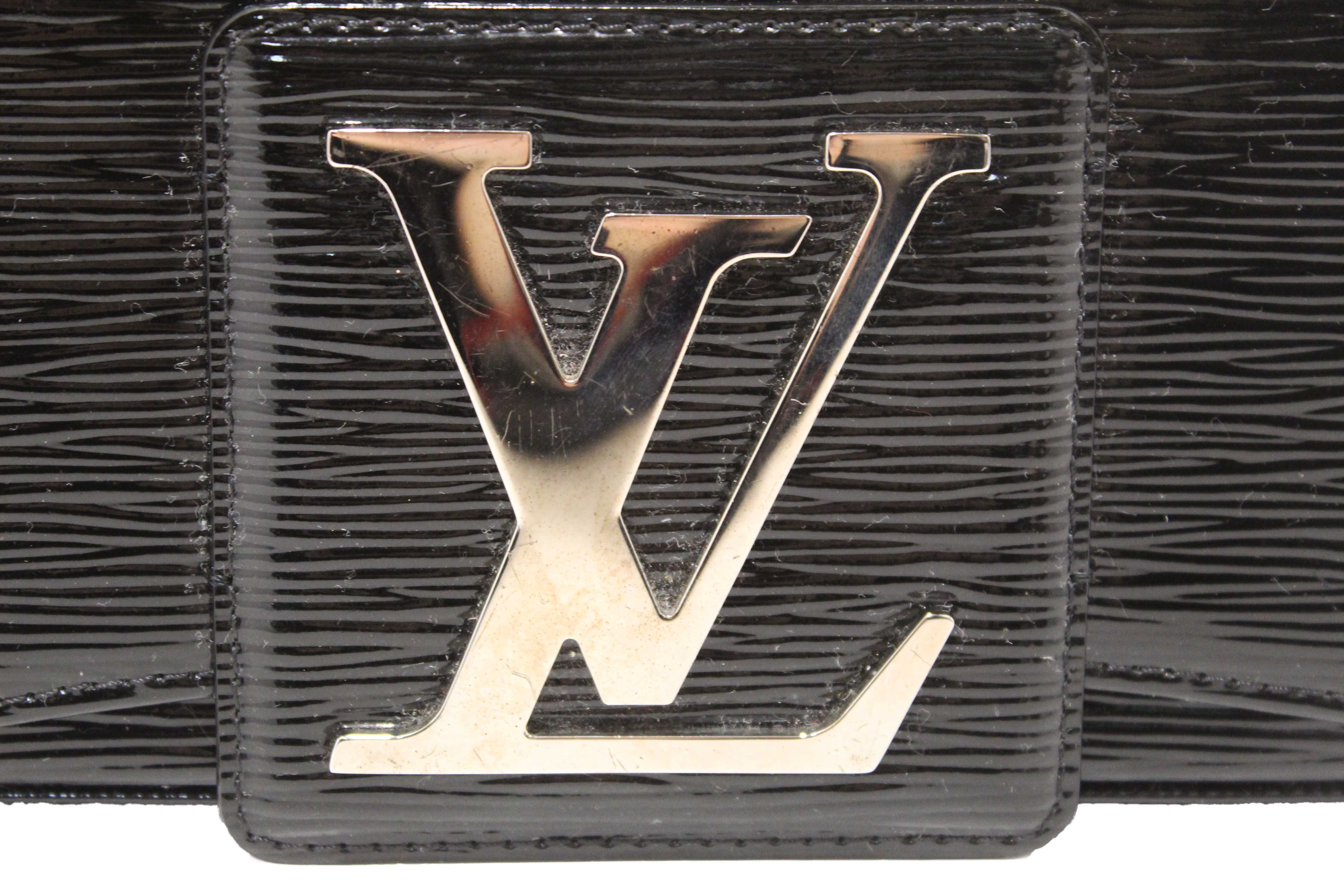 Authentic Louis Vuitton Black Electric Epi Leather Sobe Clutch