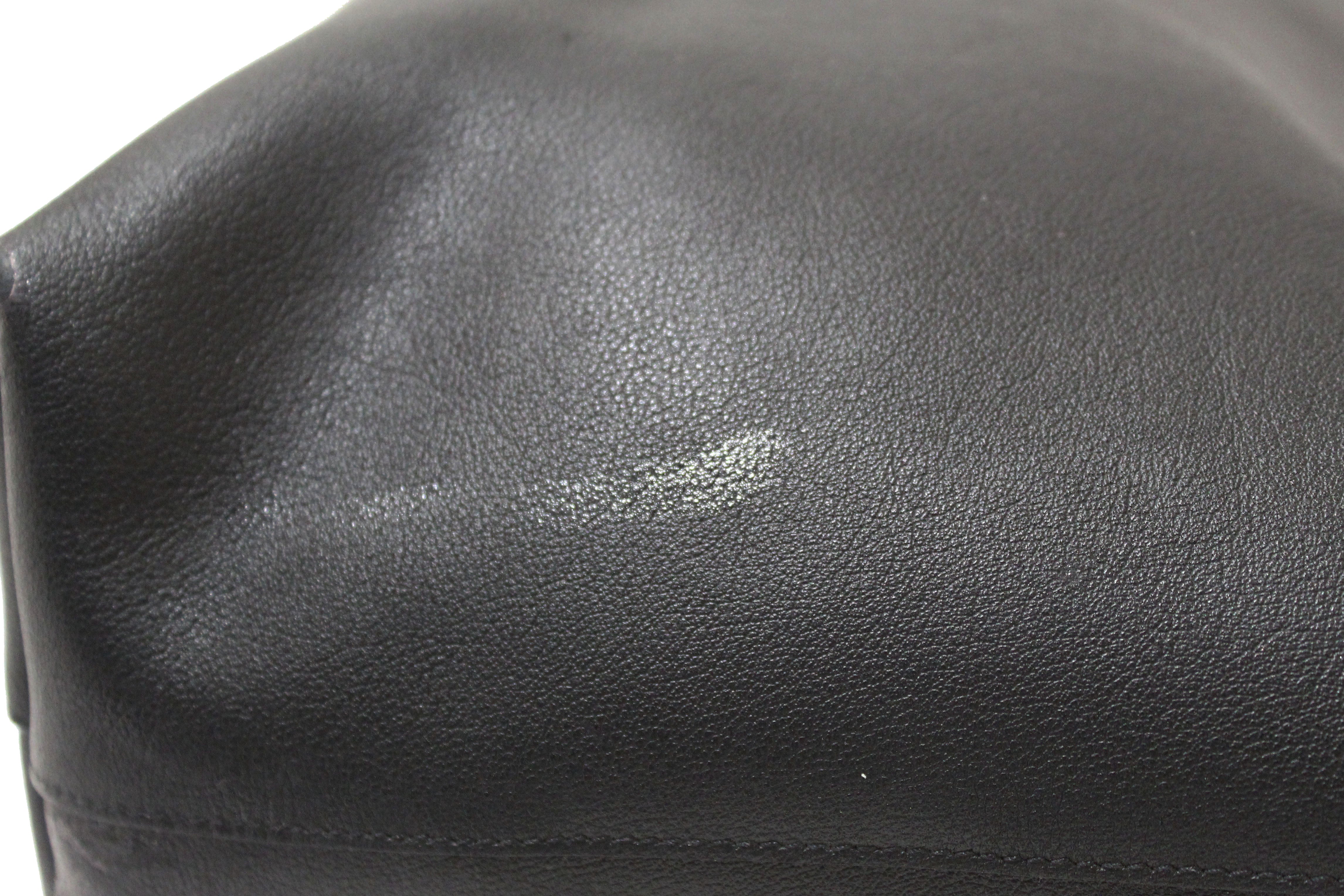 Authentic Yves Saint Laurent Black Calf Leather Saint Laurent Large Shopping Tote Bag