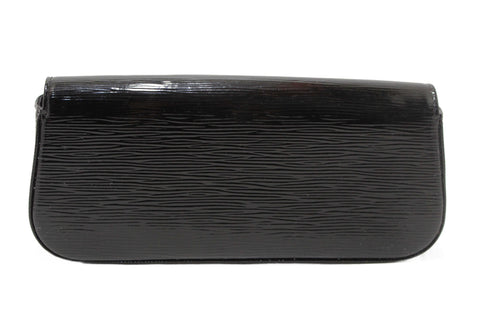 Authentic Louis Vuitton Black Electric Epi Leather Sobe Clutch