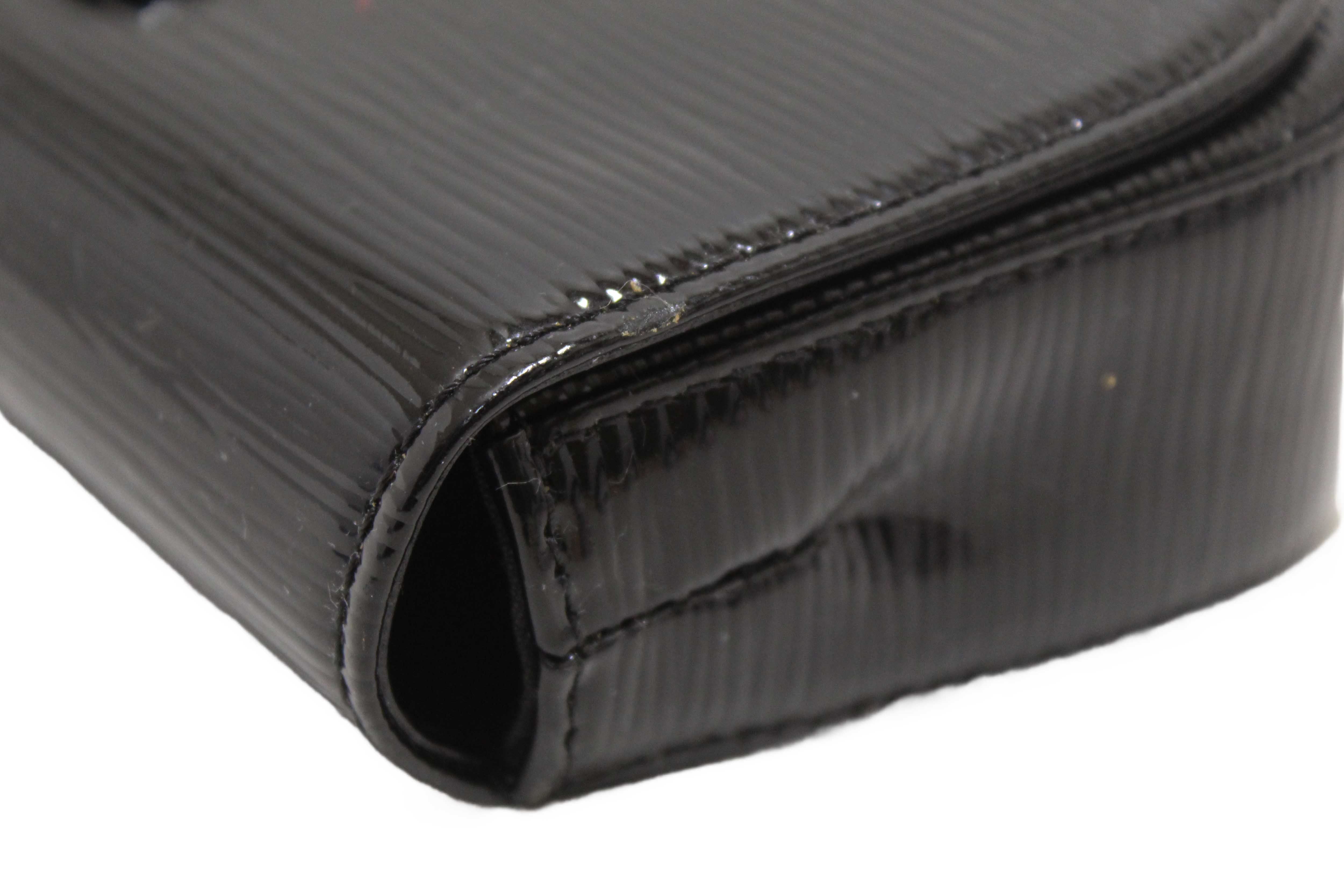 Authentic Louis Vuitton Black Electric Epi Leather Sobe Clutch