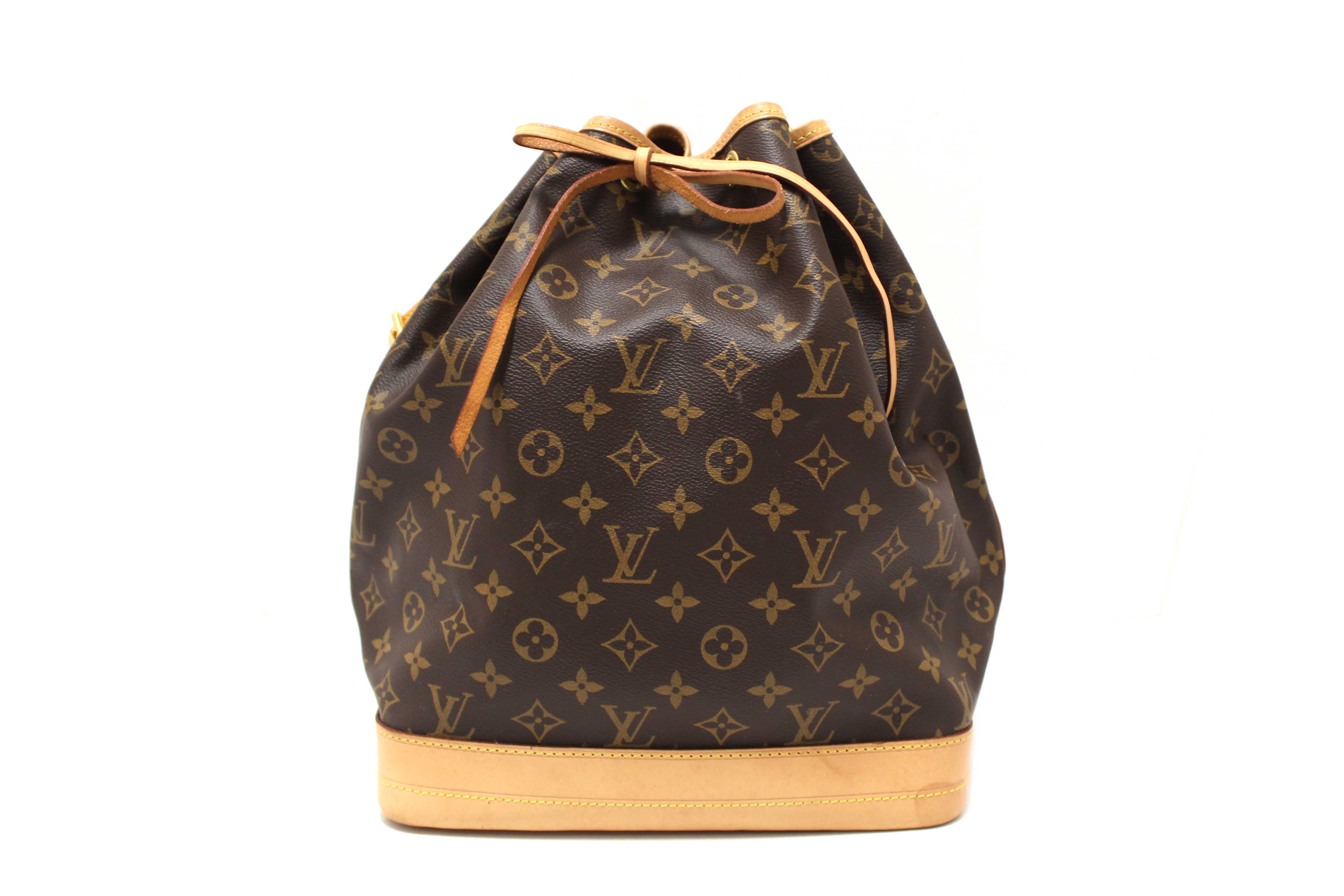 Authentic Louis Vuitton Classic Monogram Noe Bucket Drawstring Tote Bag