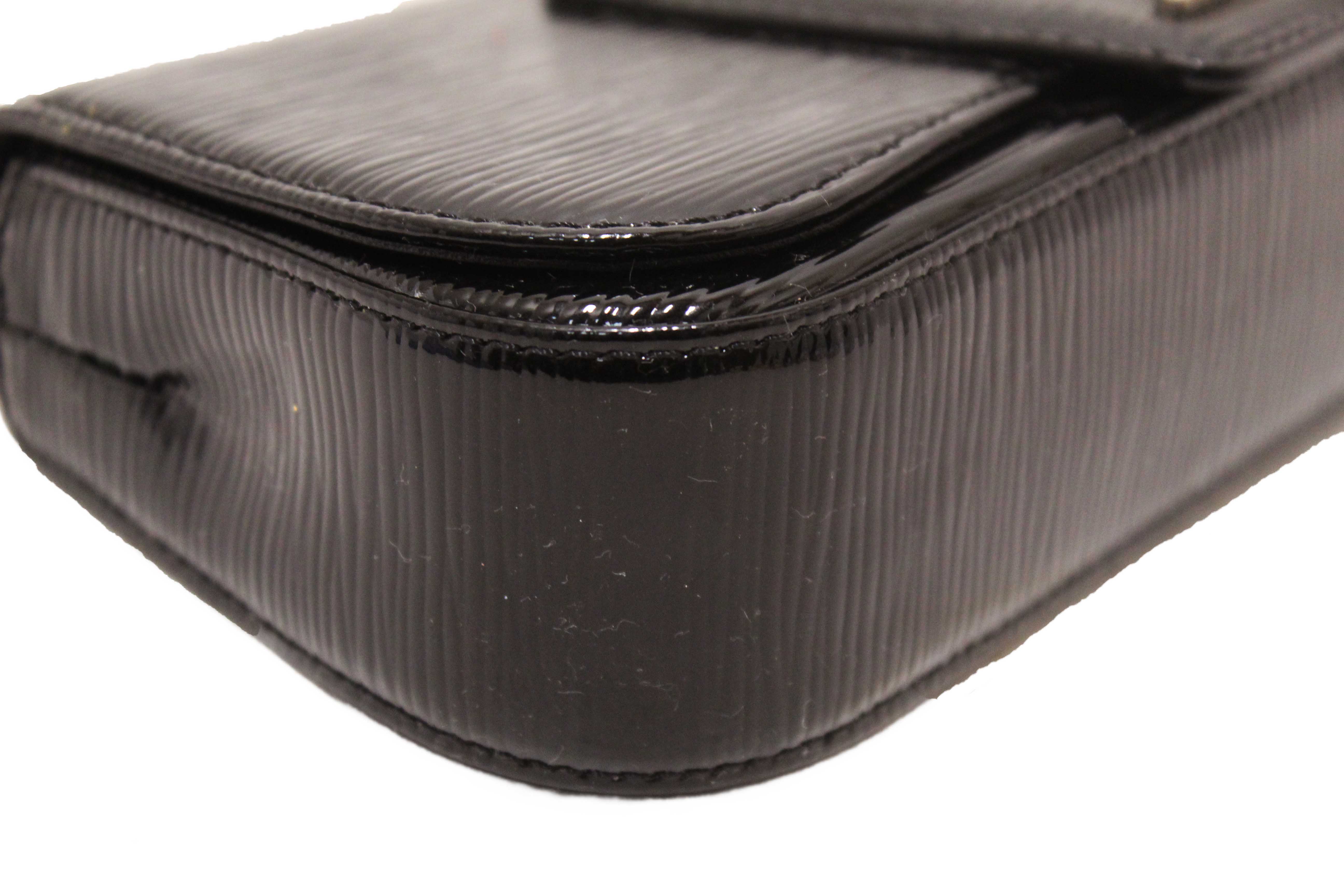 Authentic Louis Vuitton Black Electric Epi Leather Sobe Clutch