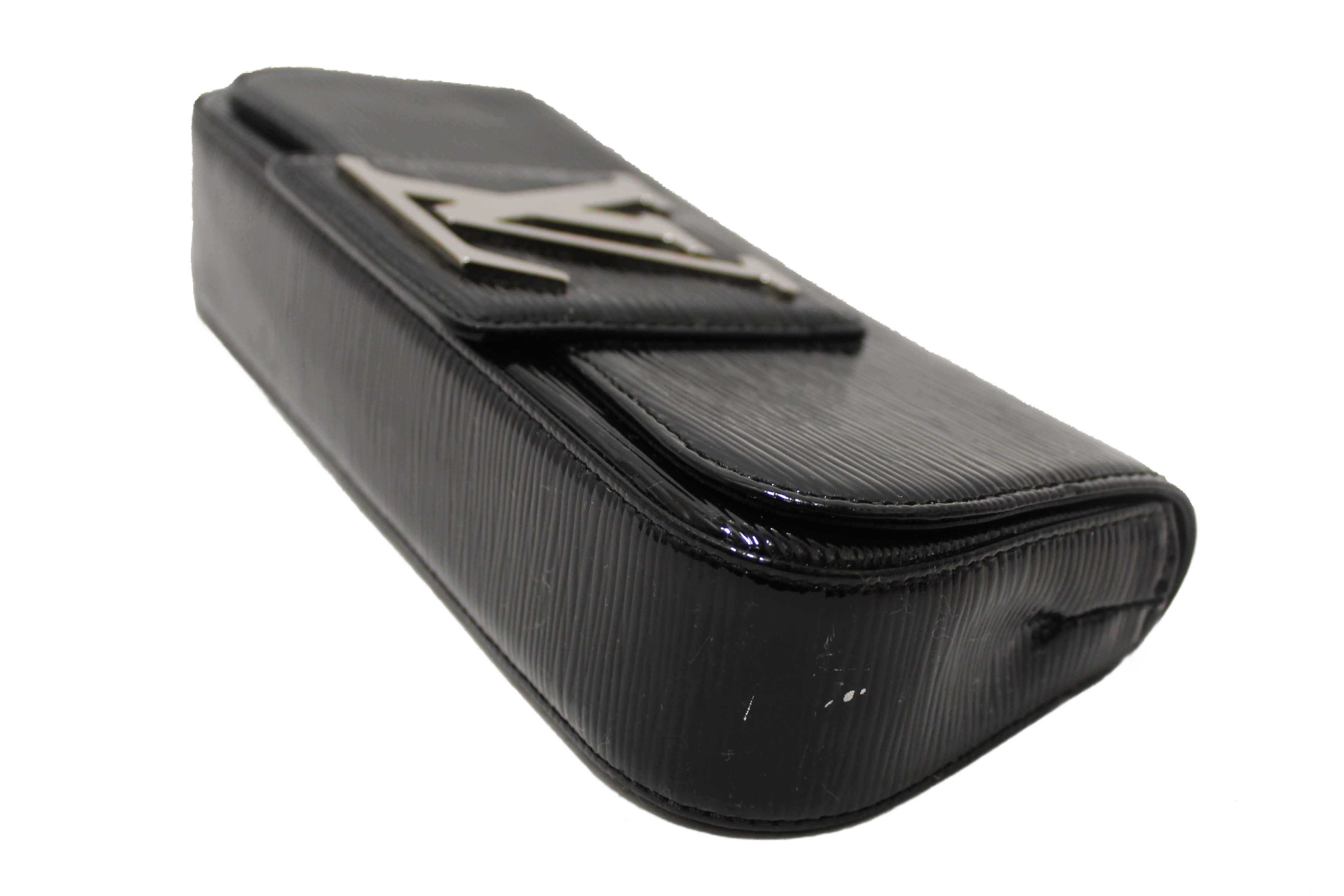 Authentic Louis Vuitton Black Electric Epi Leather Sobe Clutch