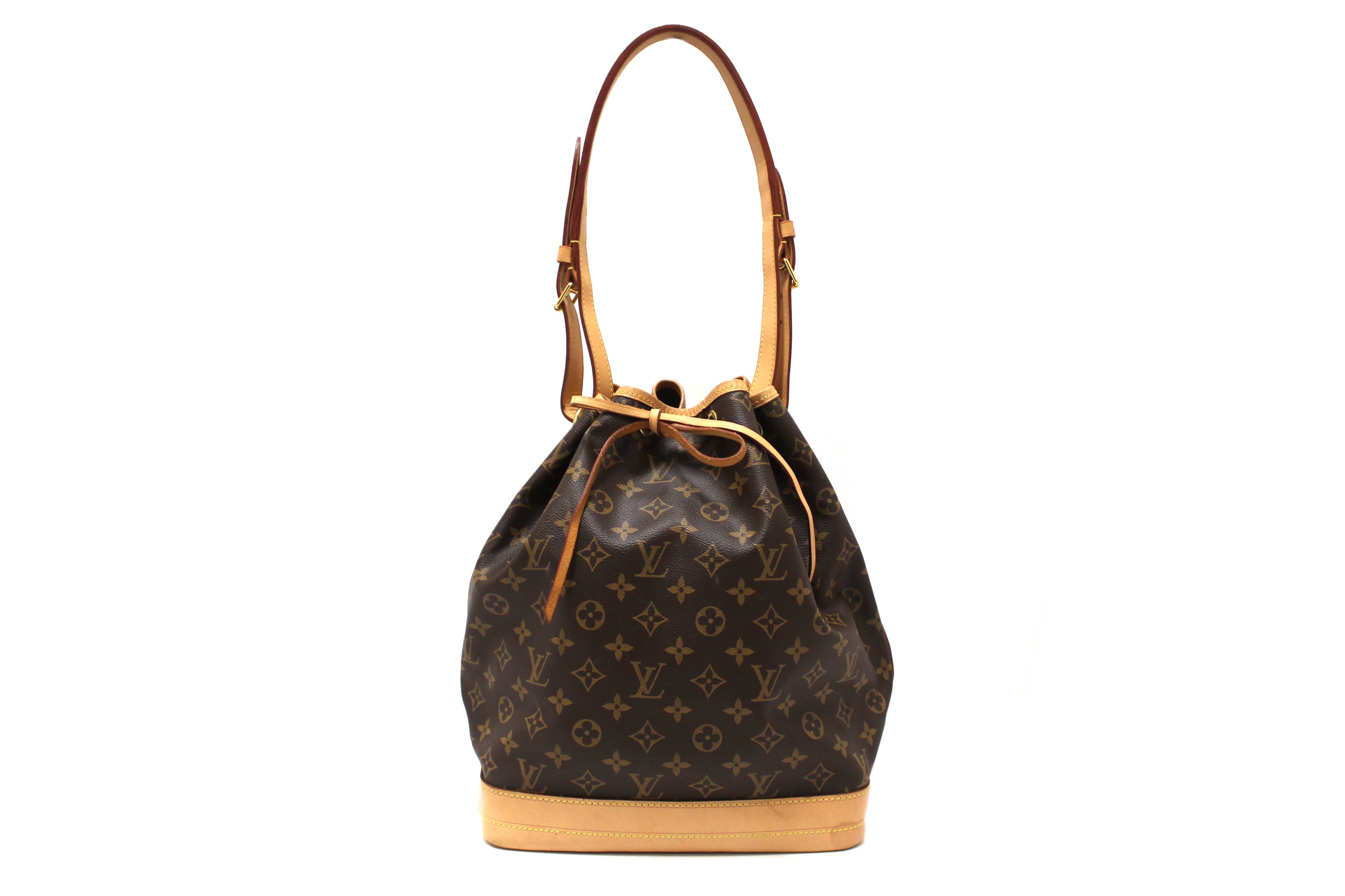 Authentic Louis Vuitton Classic Monogram Noe Bucket Drawstring Tote Bag