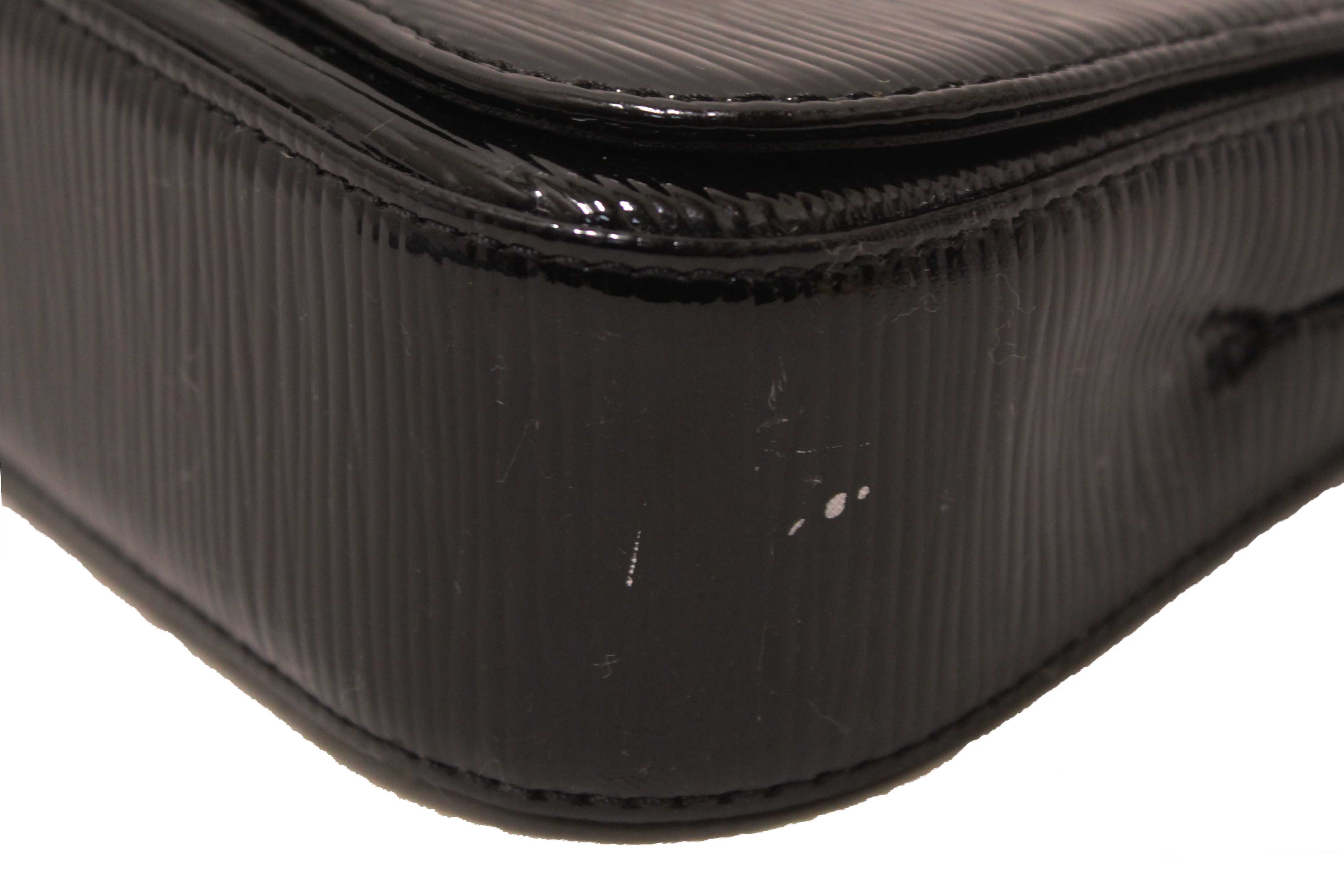 Authentic Louis Vuitton Black Electric Epi Leather Sobe Clutch