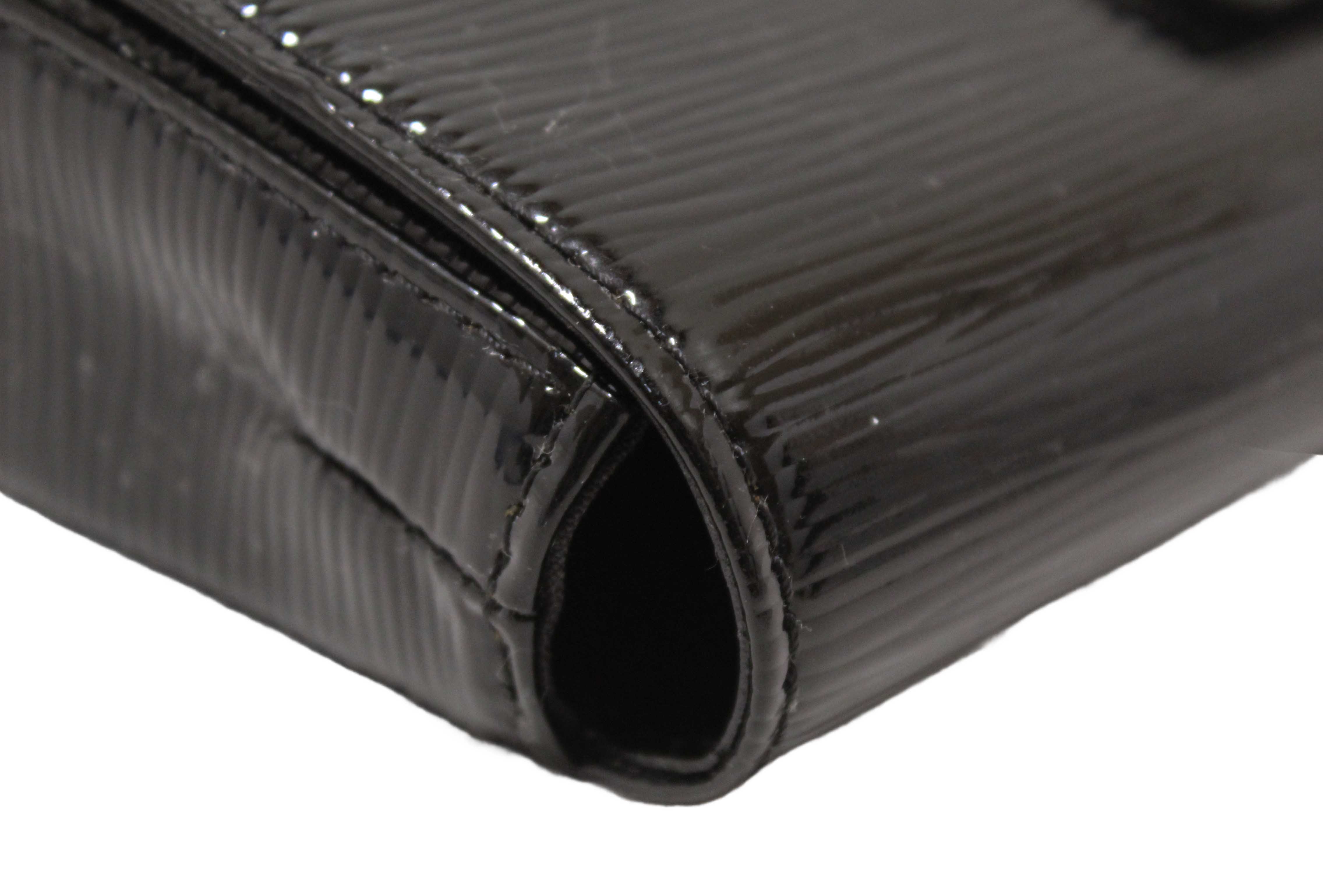 Authentic Louis Vuitton Black Electric Epi Leather Sobe Clutch