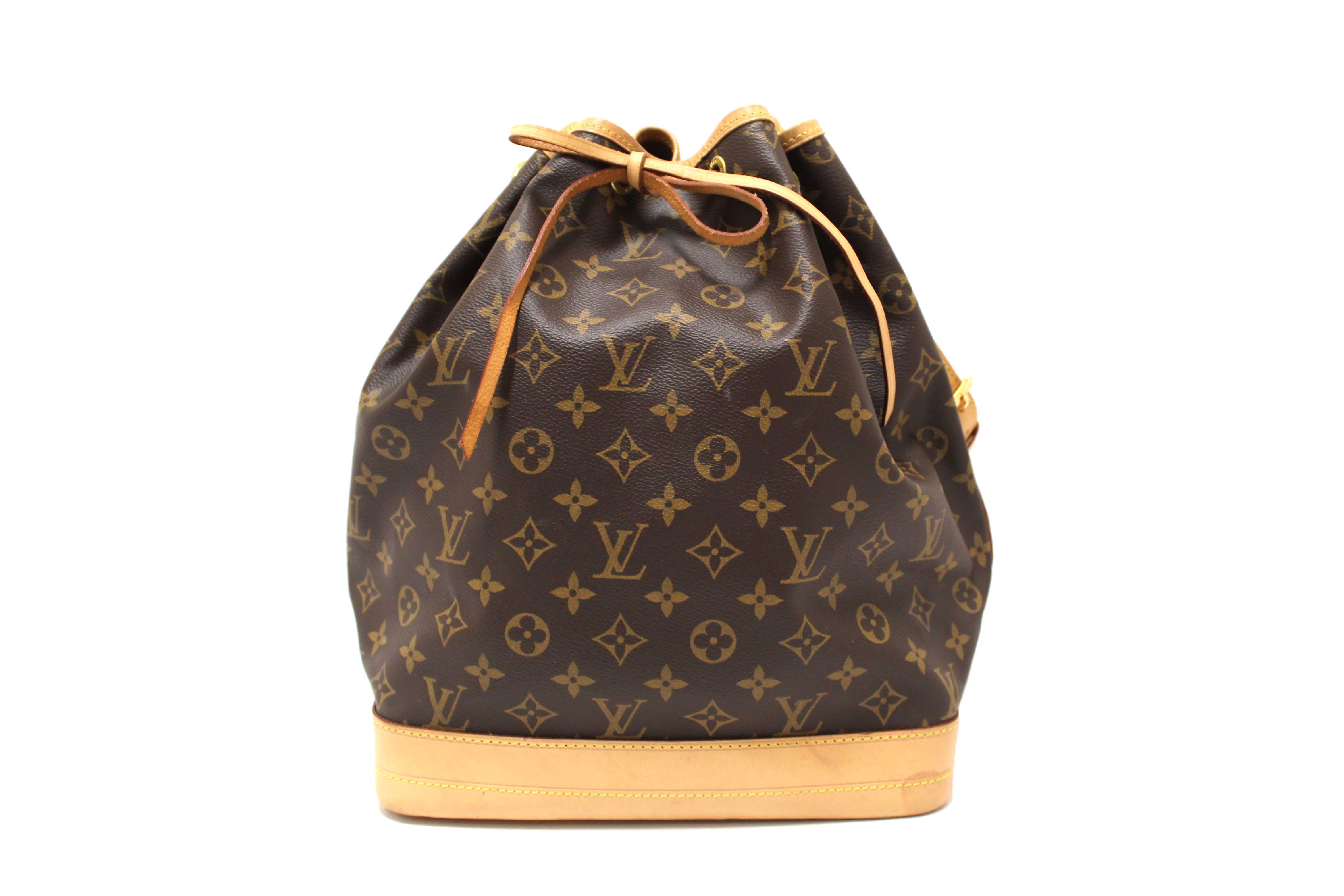 Authentic Louis Vuitton Classic Monogram Noe Bucket Drawstring Tote Bag