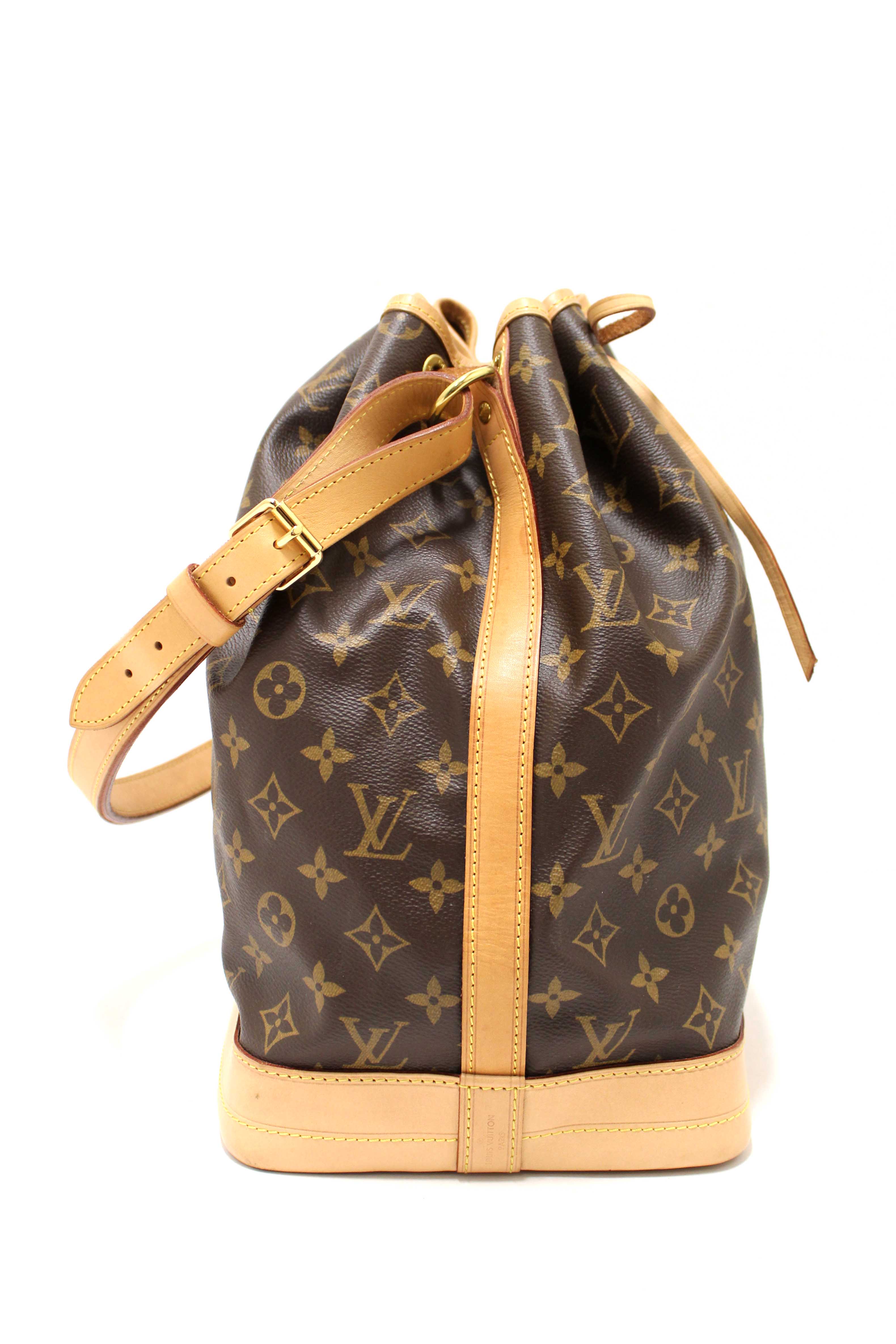 Authentic Louis Vuitton Classic Monogram Noe Bucket Drawstring Tote Bag