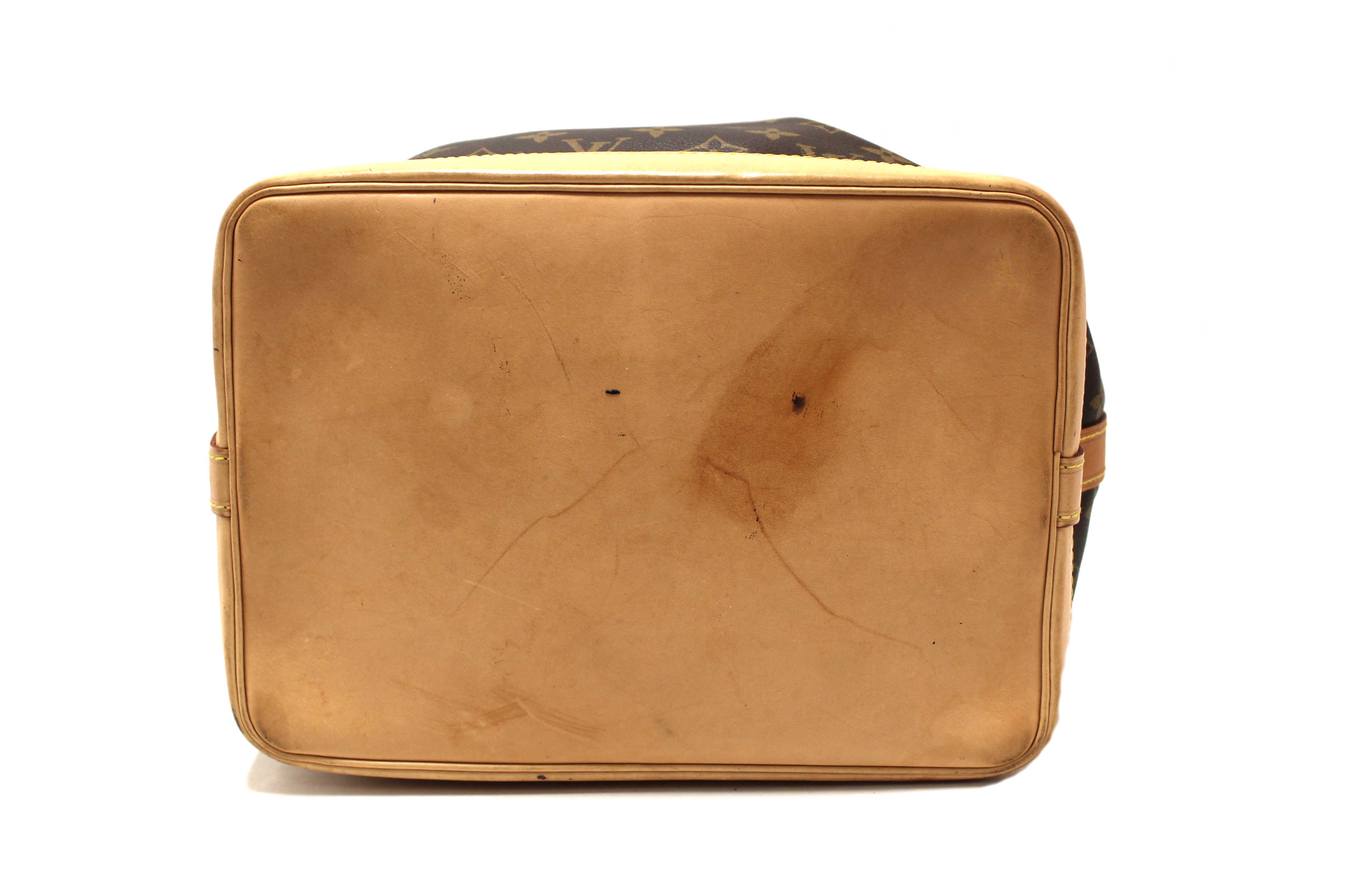 Authentic Louis Vuitton Classic Monogram Noe Bucket Drawstring Tote Bag