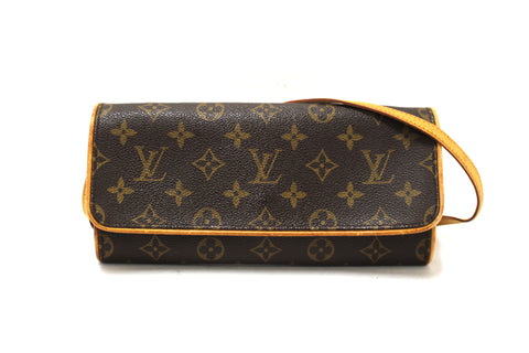 Authentic Louis Vuitton Classic Monogram Pochette Twin GM Bag