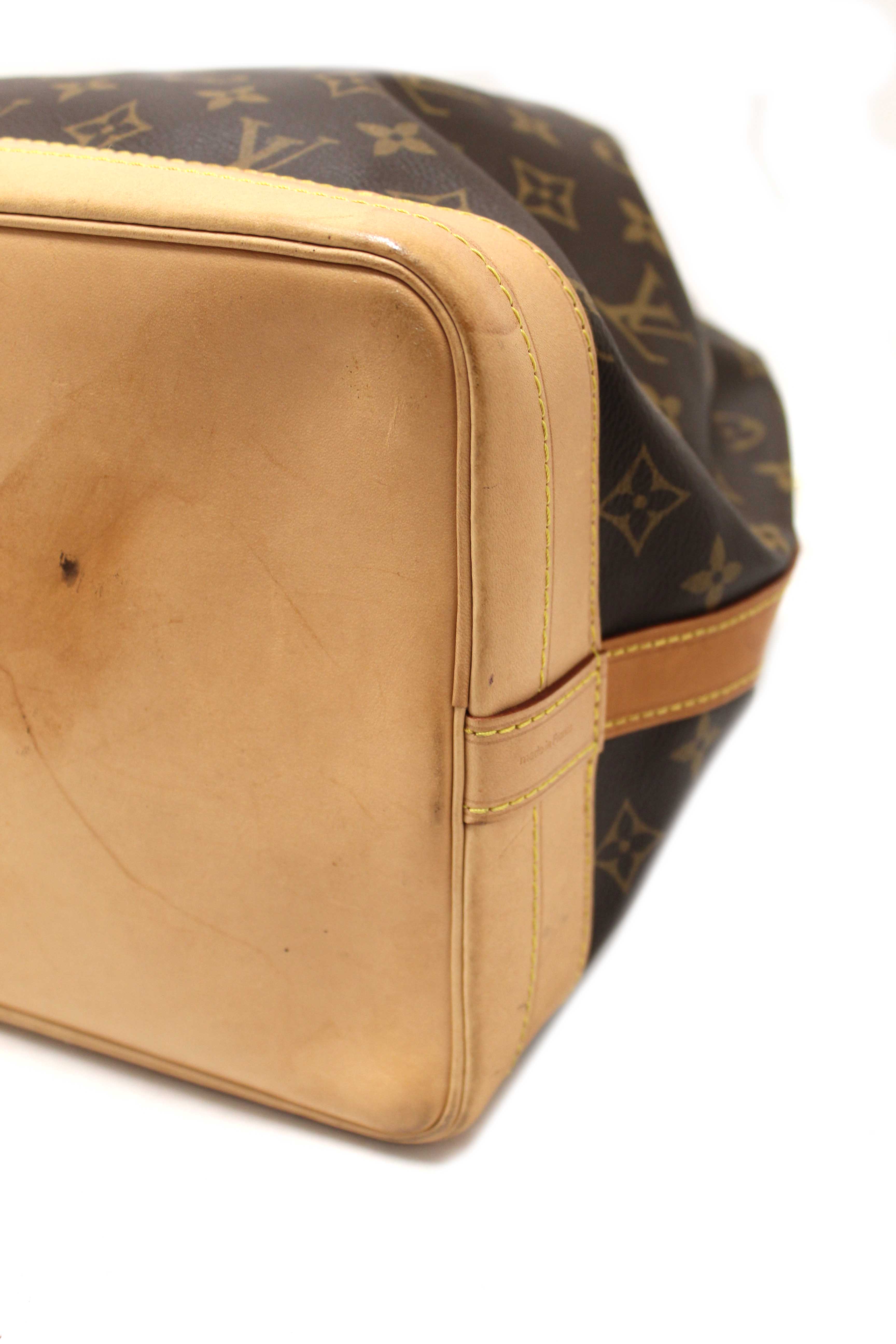 Authentic Louis Vuitton Classic Monogram Noe Bucket Drawstring Tote Bag