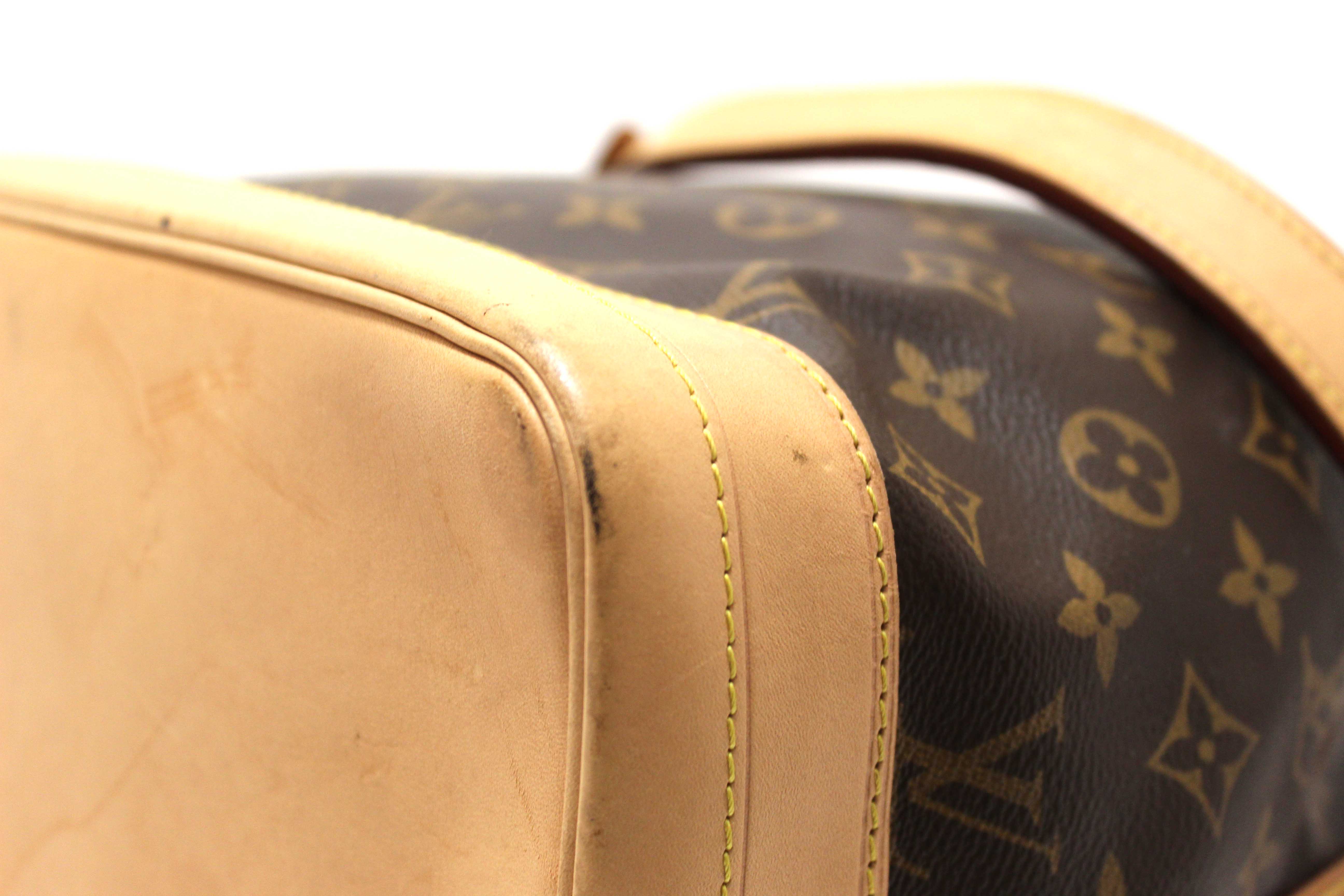 Authentic Louis Vuitton Classic Monogram Noe Bucket Drawstring Tote Bag