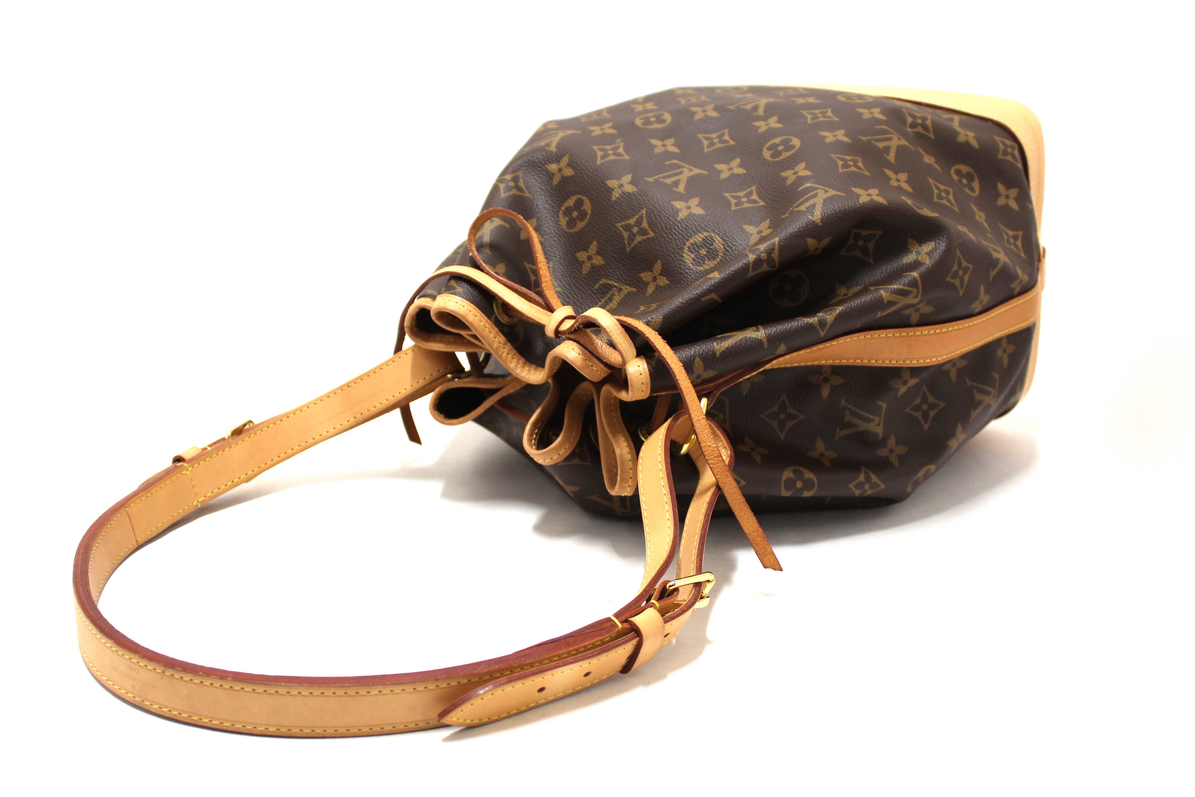 Authentic Louis Vuitton Classic Monogram Noe Bucket Drawstring Tote Bag