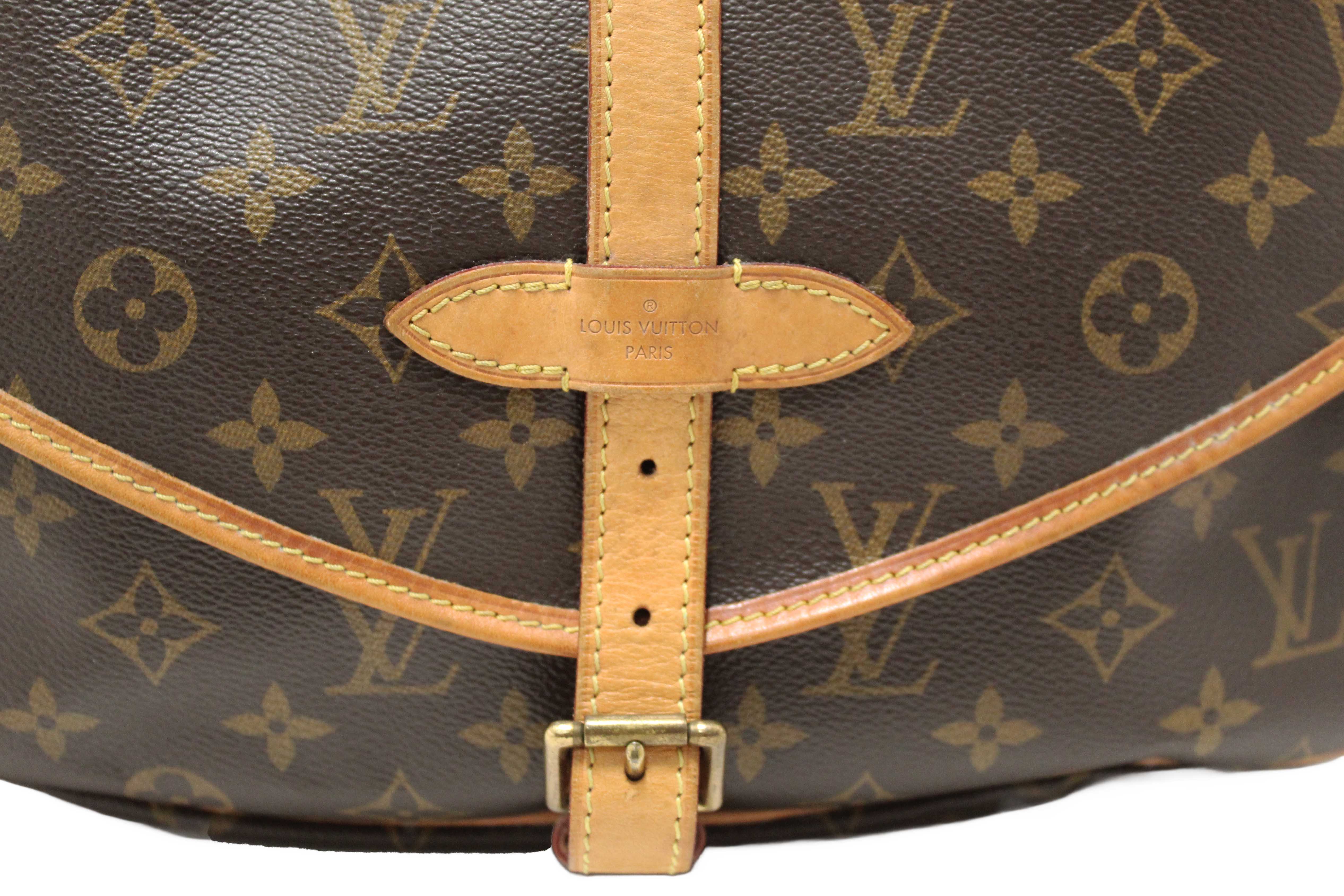 Authentic Louis Vuitton Classic Monogram Canvas Saumur 30 Messenger Bag