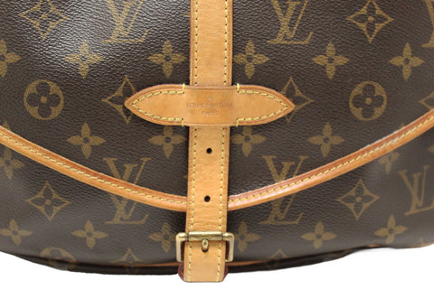 Authentic Louis Vuitton Classic Monogram Canvas Saumur 30 Messenger Bag