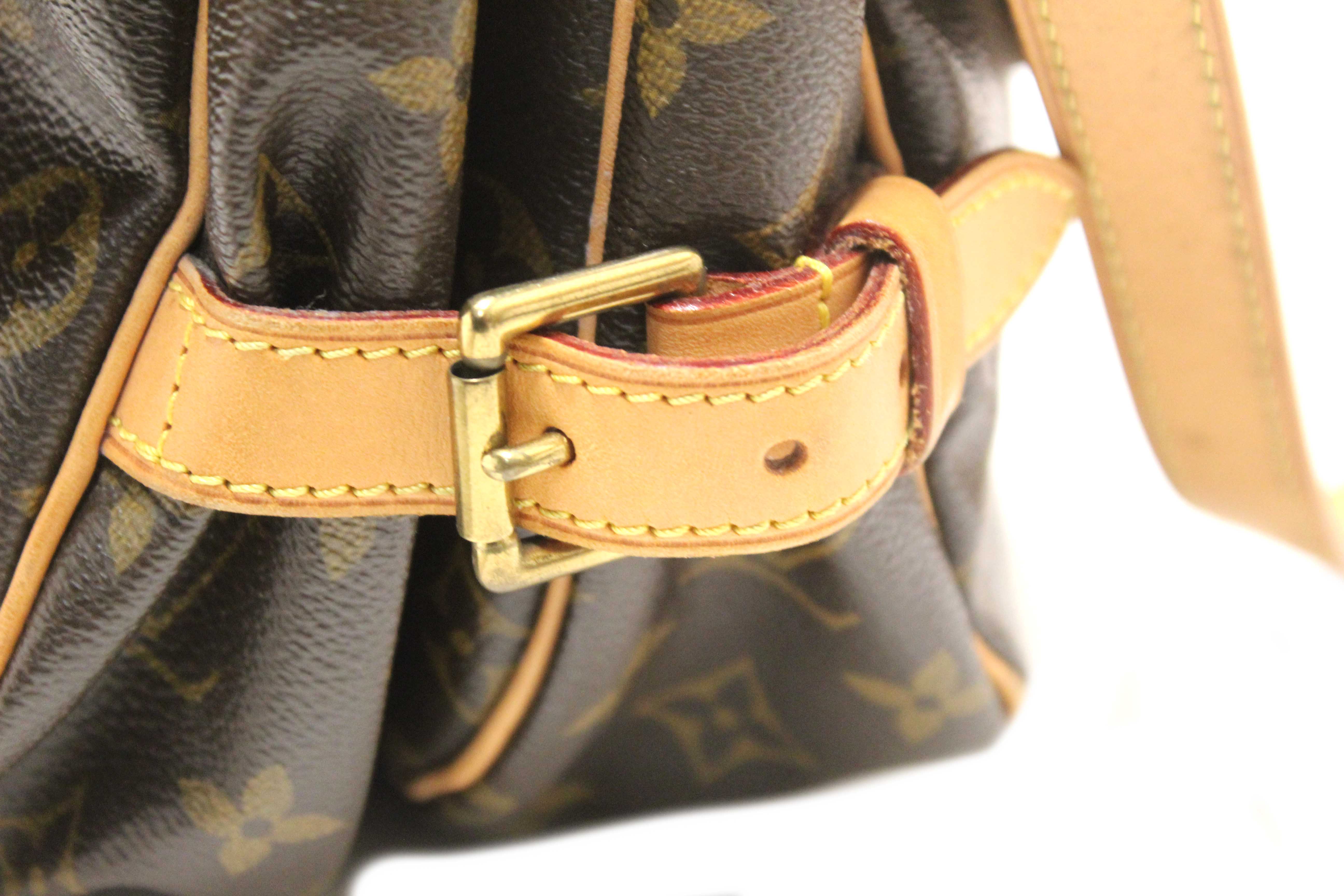 Authentic Louis Vuitton Classic Monogram Canvas Saumur 30 Messenger Bag