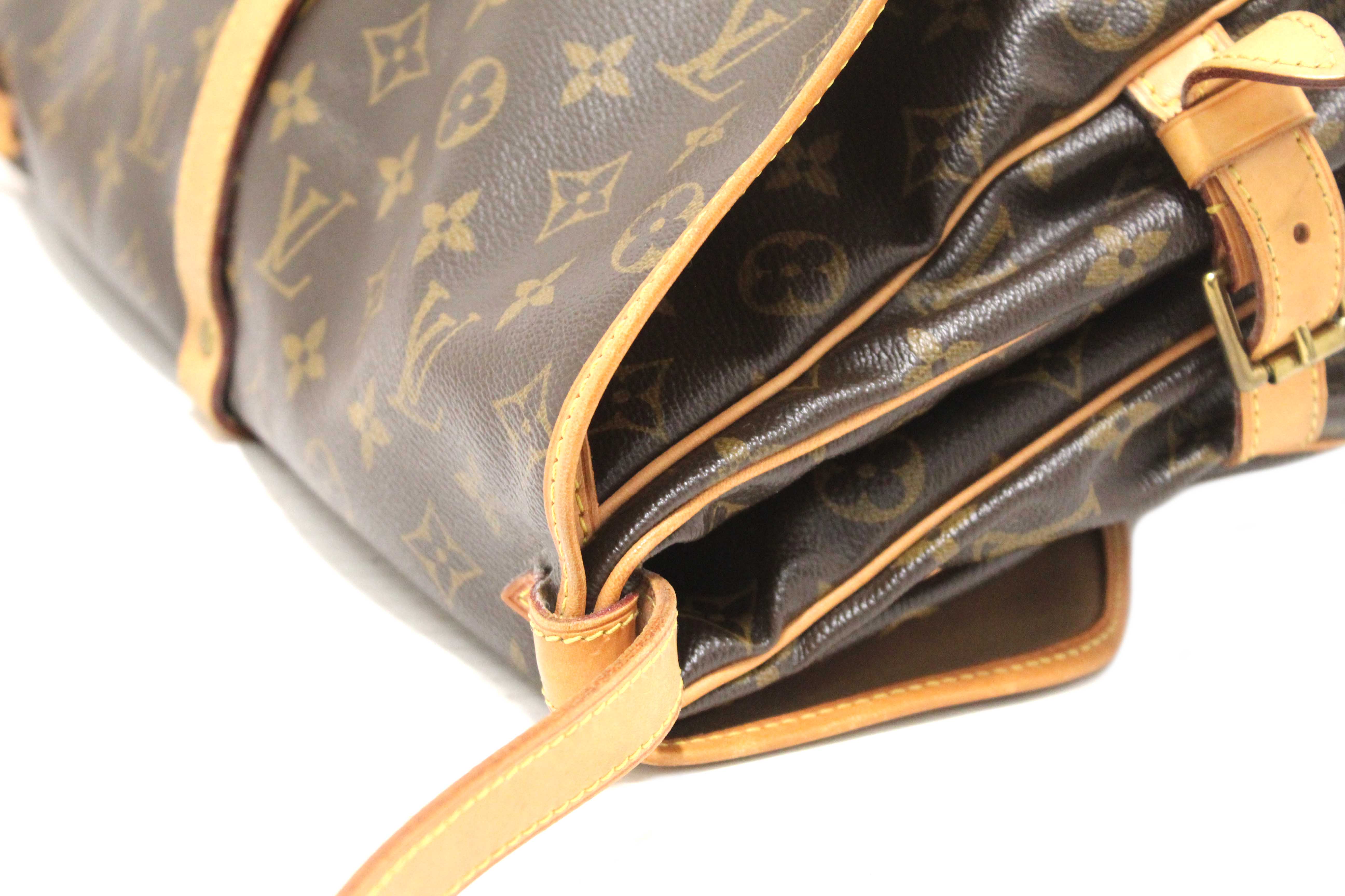 Authentic Louis Vuitton Classic Monogram Canvas Saumur 30 Messenger Bag