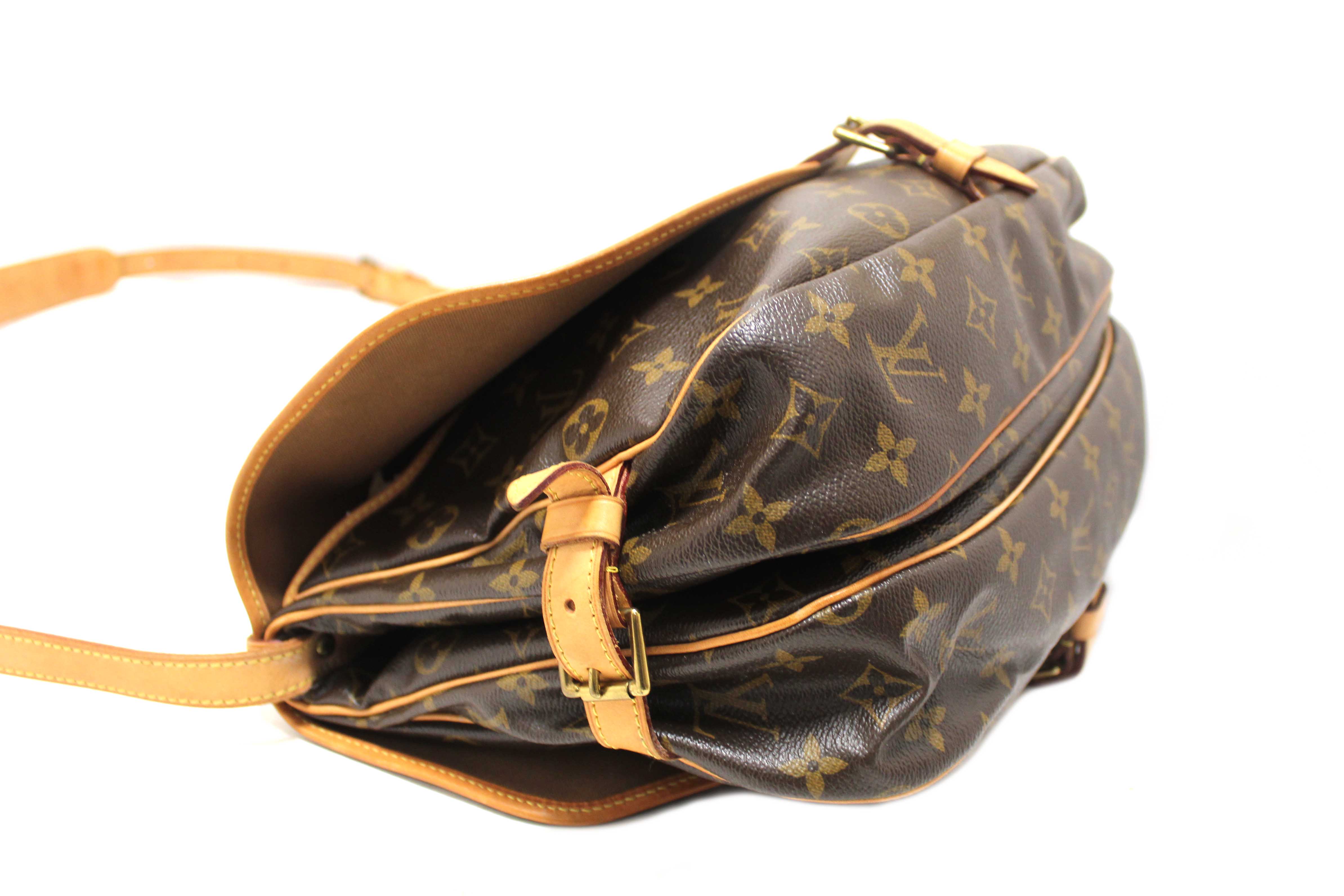 Authentic Louis Vuitton Classic Monogram Canvas Saumur 30 Messenger Bag