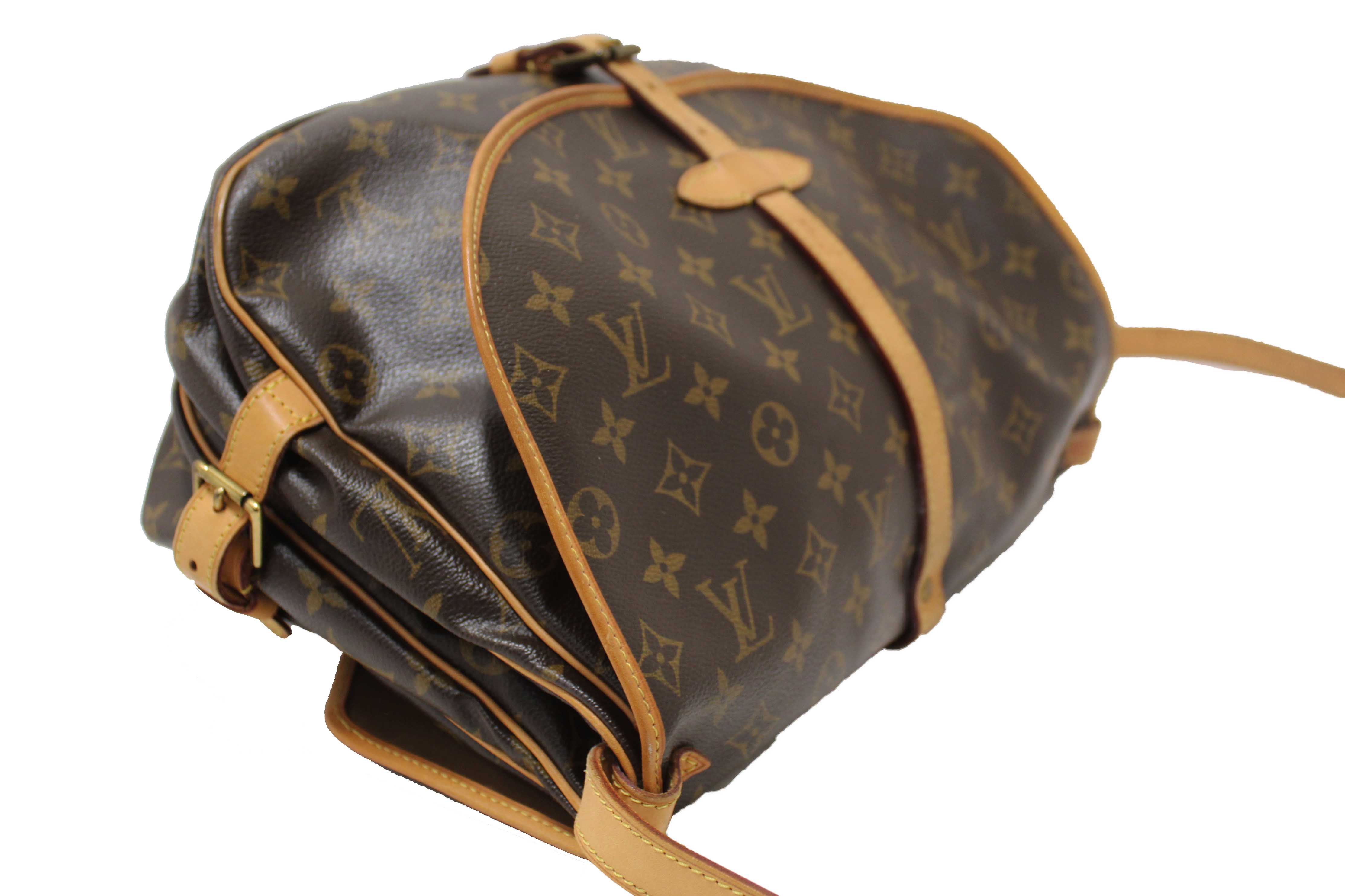 Authentic Louis Vuitton Classic Monogram Canvas Saumur 30 Messenger Bag