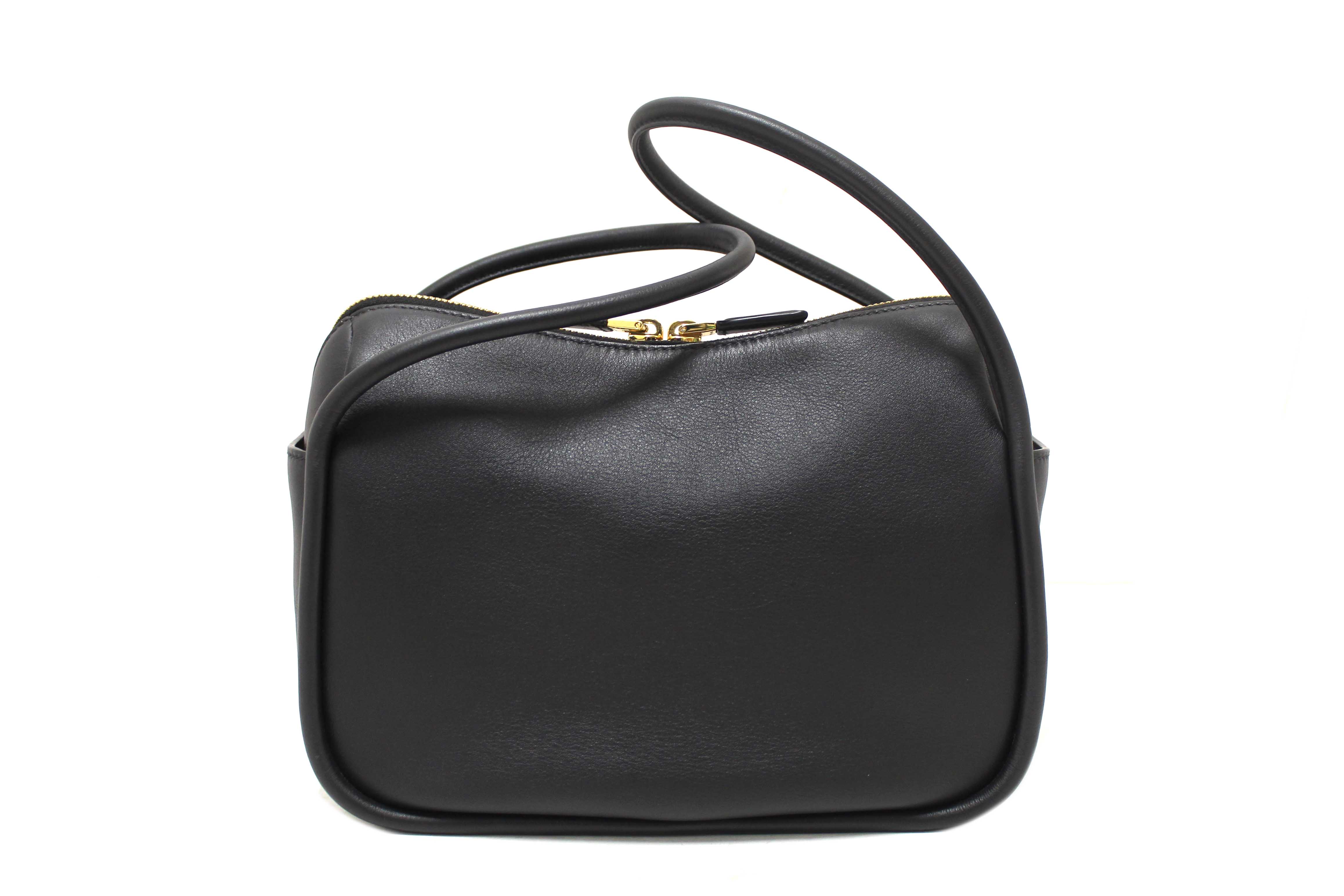 Authentic Prada Black Leather Darling Hand and Shoulder Bag