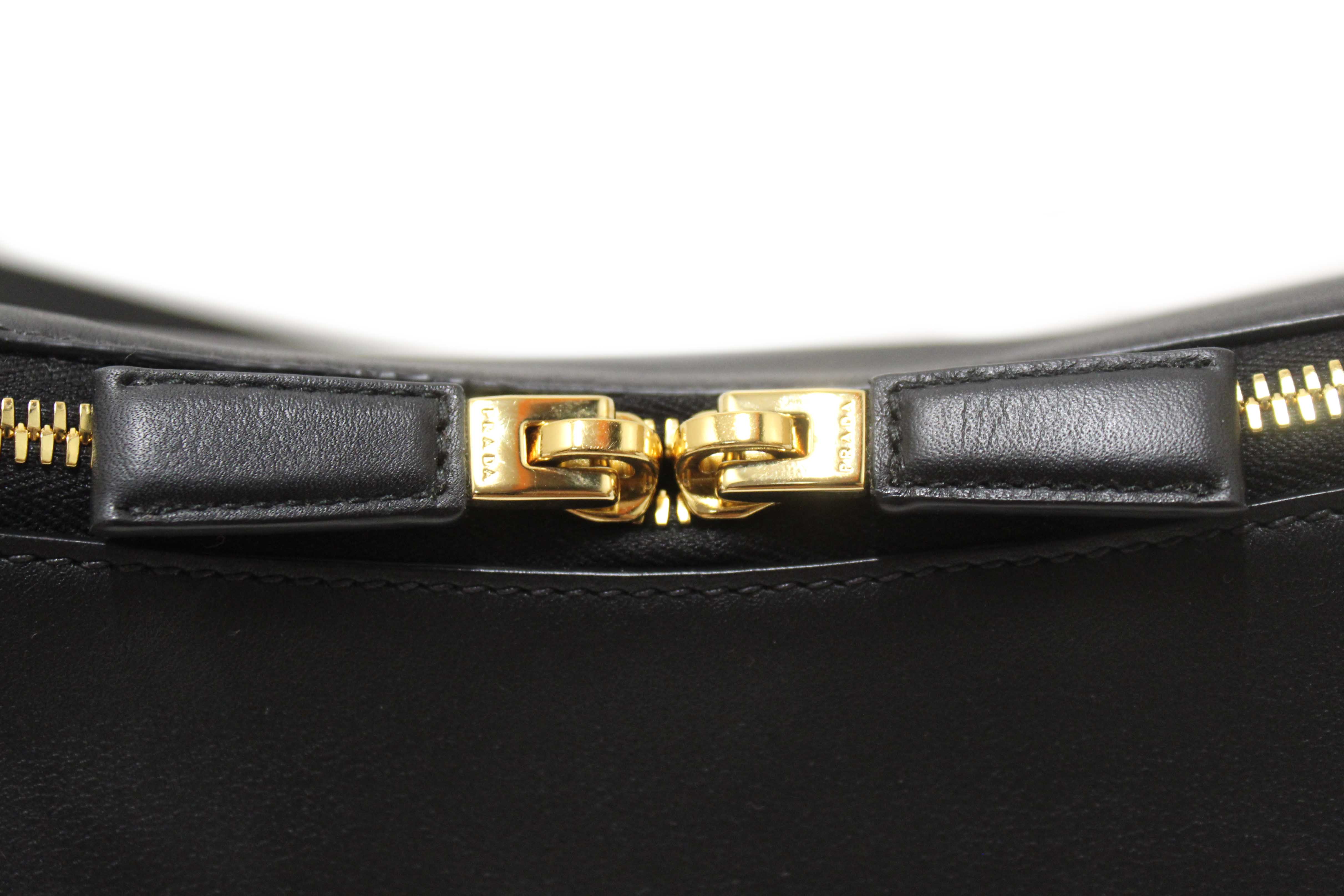 Authentic Prada Black Leather Darling Hand and Shoulder Bag