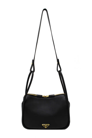 Authentic Prada Black Leather Darling Hand and Shoulder Bag