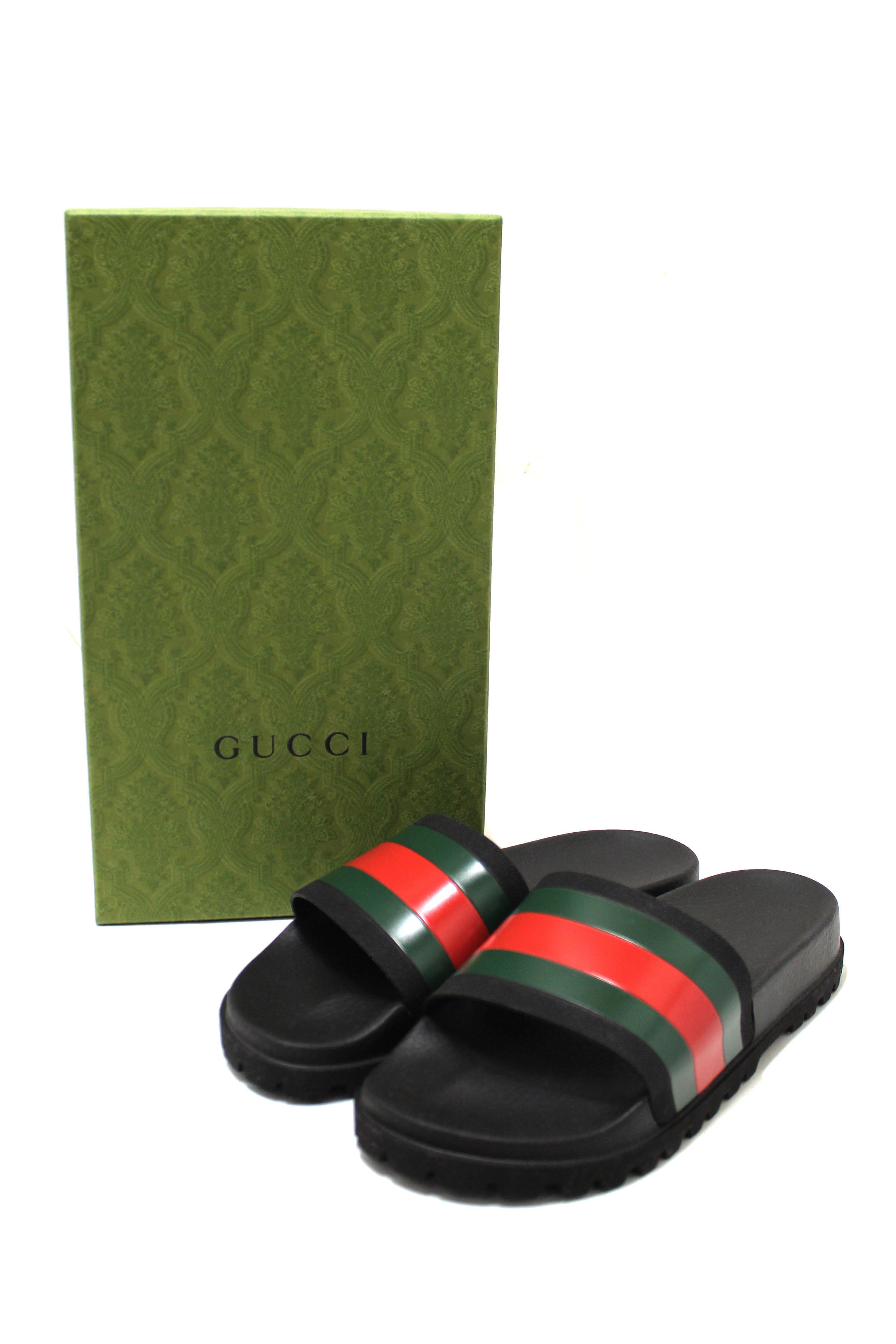 Authentic NEW Gucci Men's slide sandal with Web Size 9.5 US