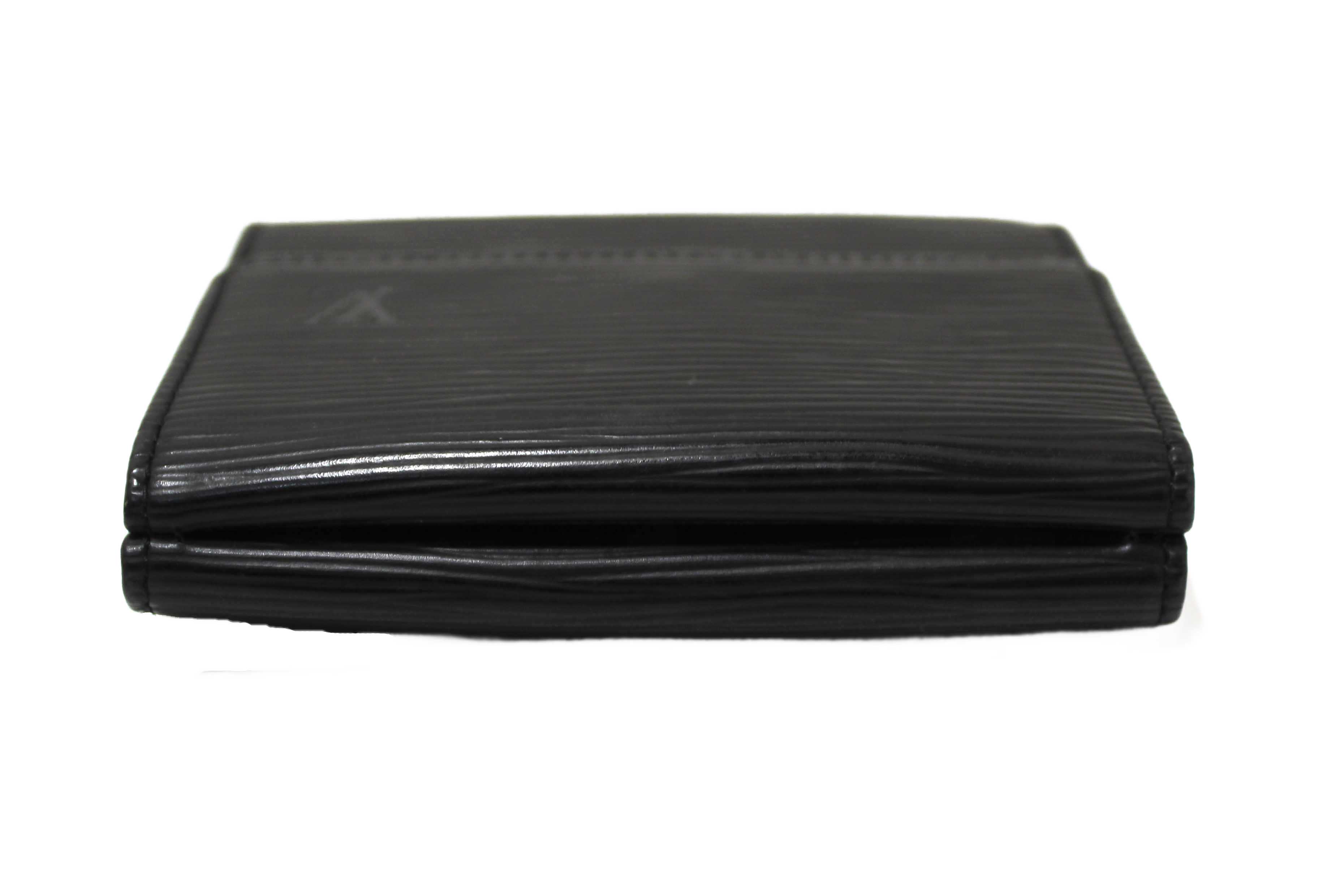 Authentic Louis Vuitton Black Epi Leather Trifold Compact Wallet