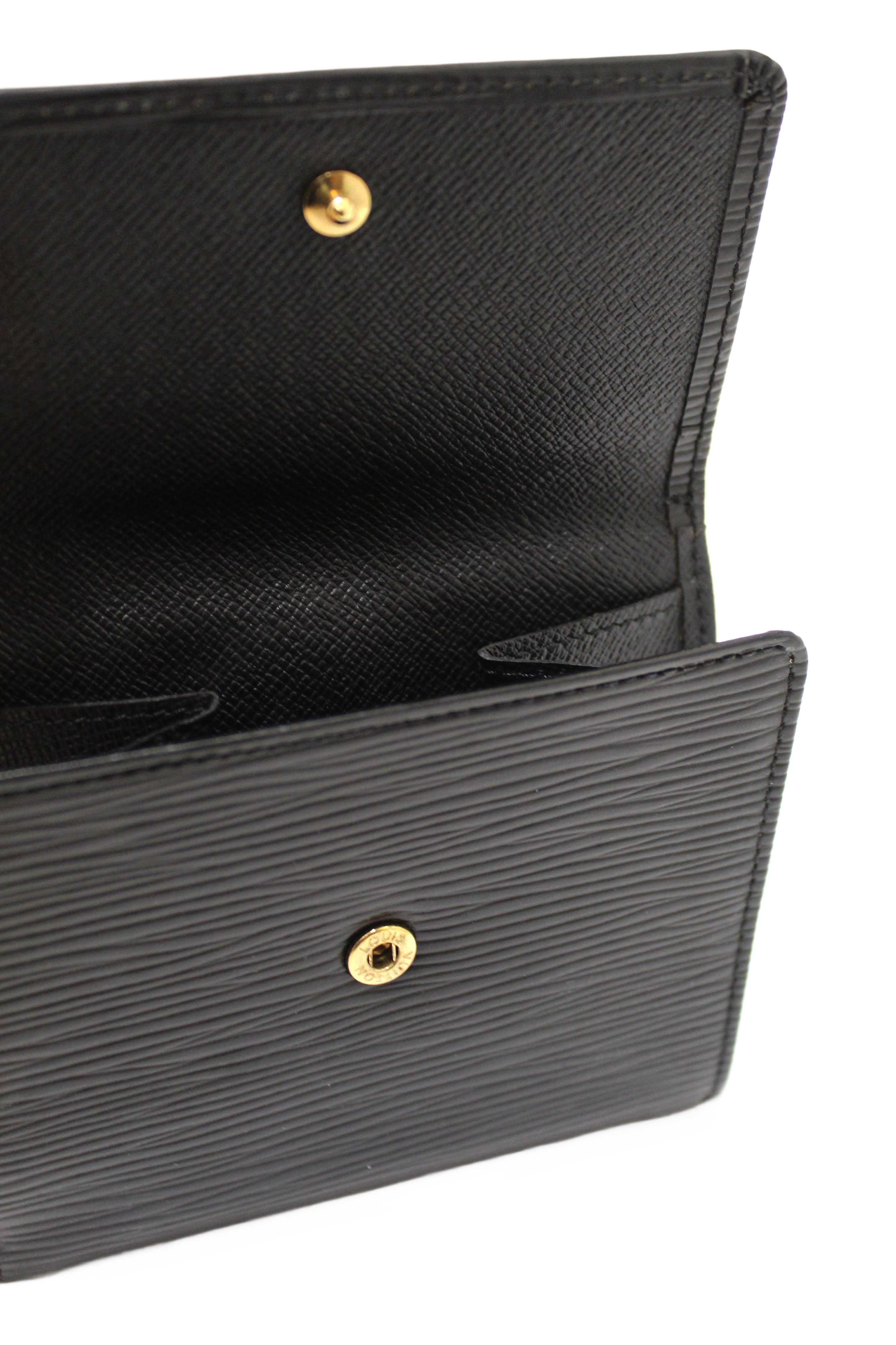 Authentic Louis Vuitton Black Epi Leather Trifold Compact Wallet
