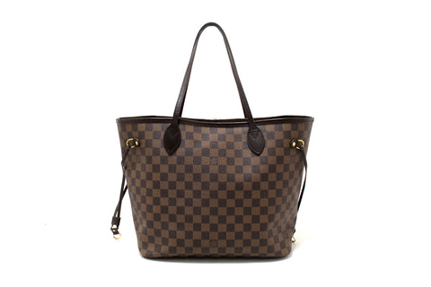 Authentic Louis Vuitton Damier Ebene Neverfull MM Shoulder Bag
