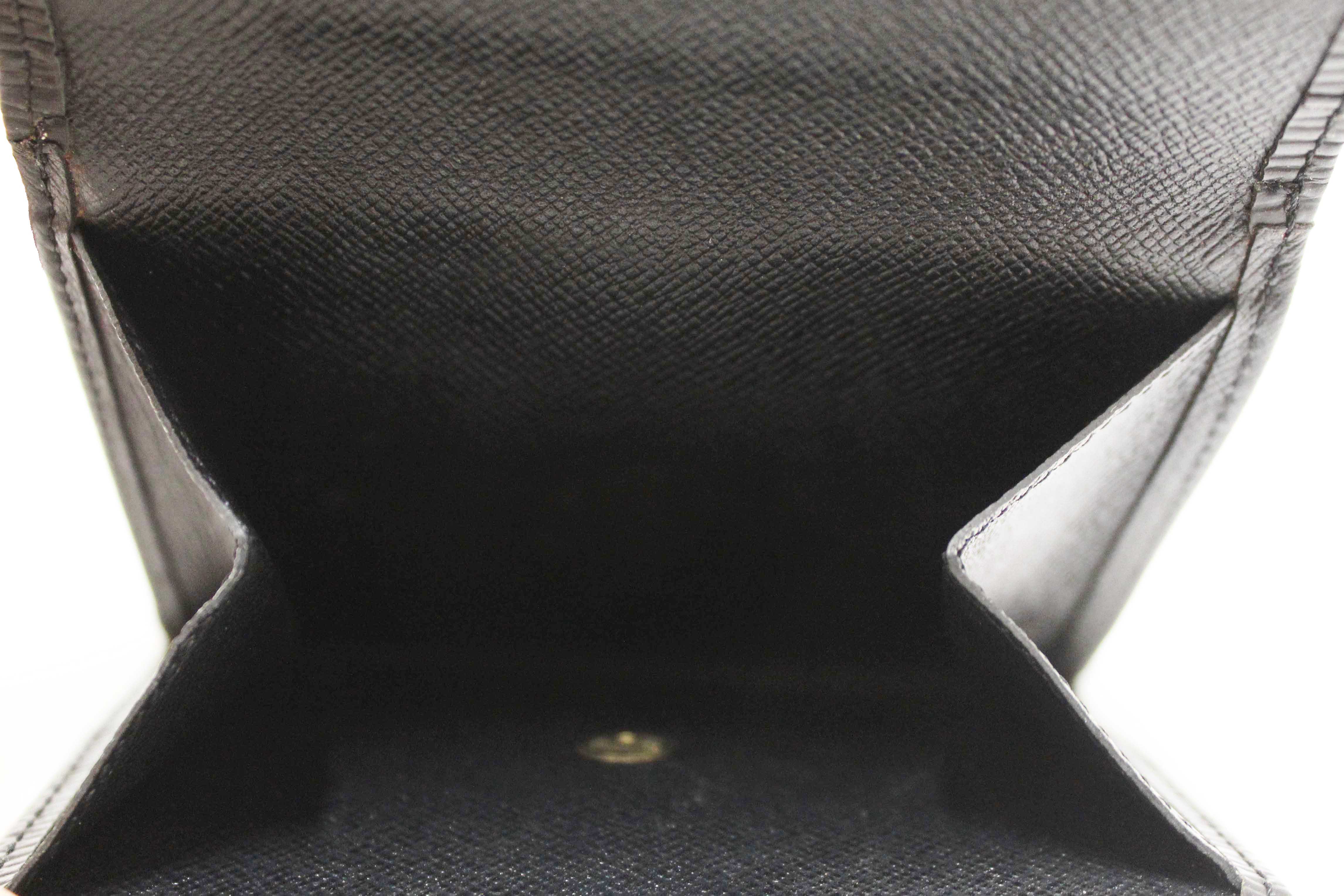 Authentic Louis Vuitton Black Epi Leather Trifold Compact Wallet