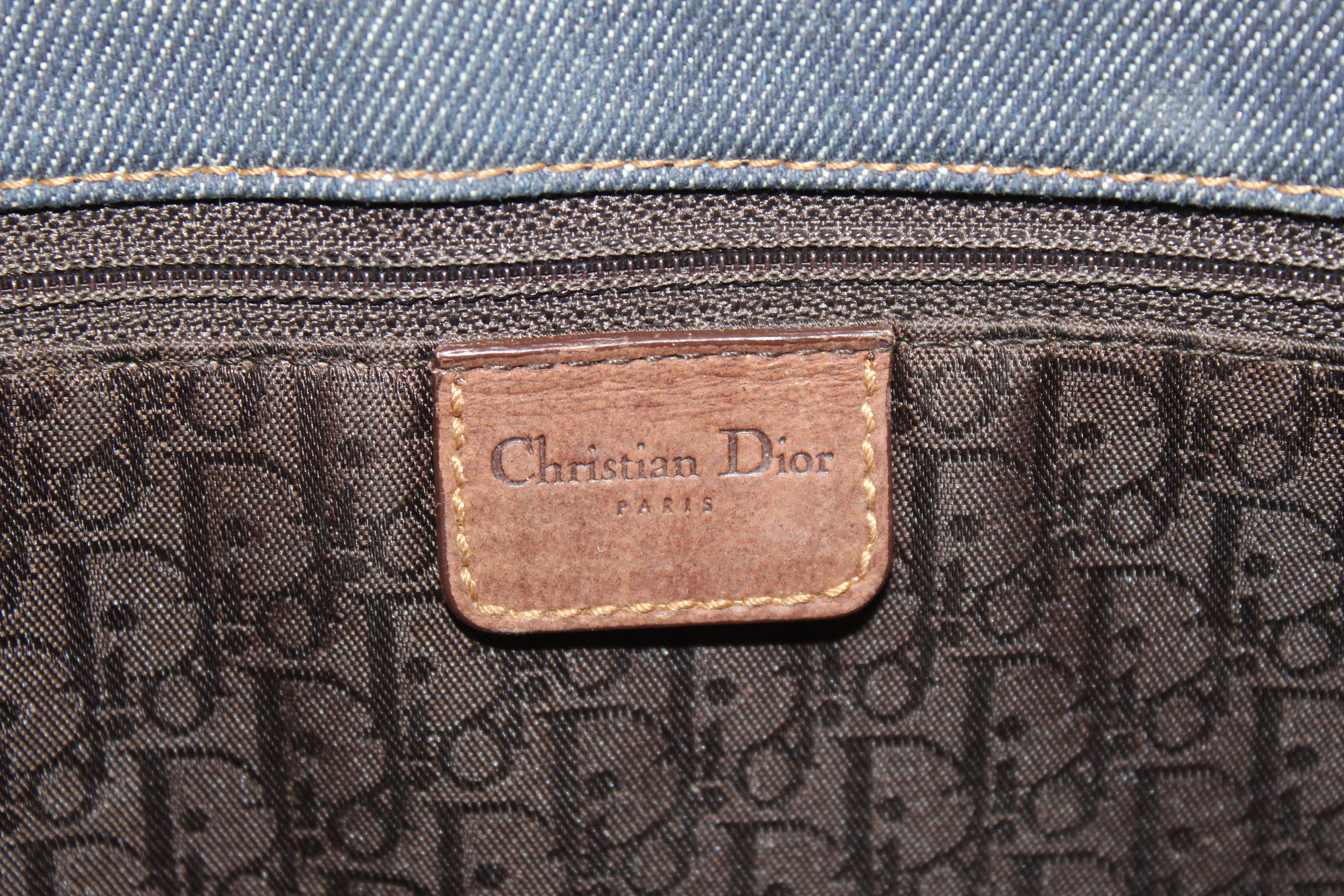 Authentic Christian Dior Vintage Denim Street Chic Tote Shoulder Bag