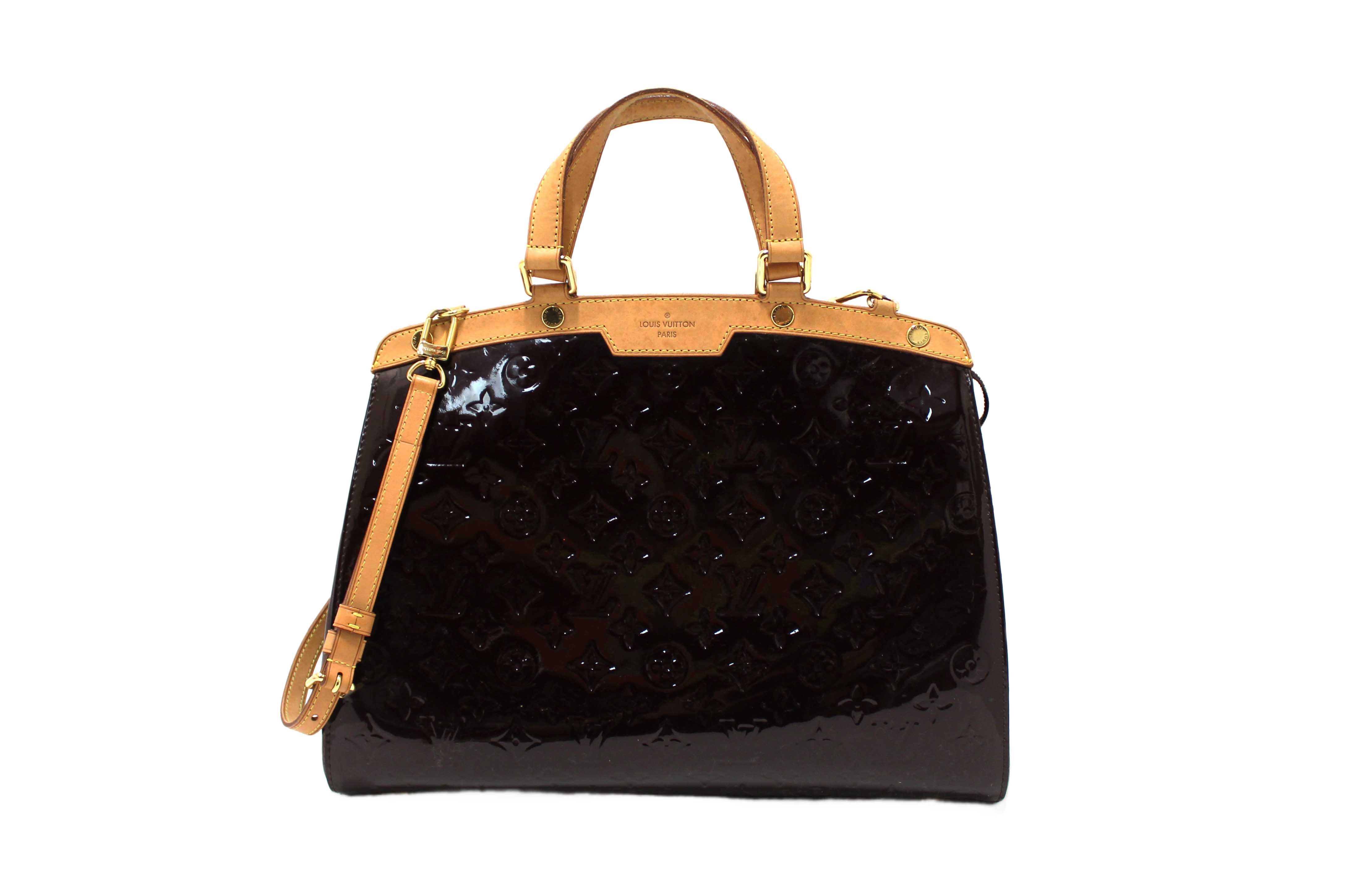 Authentic Louis Vuitton Amarante Vernis Leather Brea PM Shoulder Bag