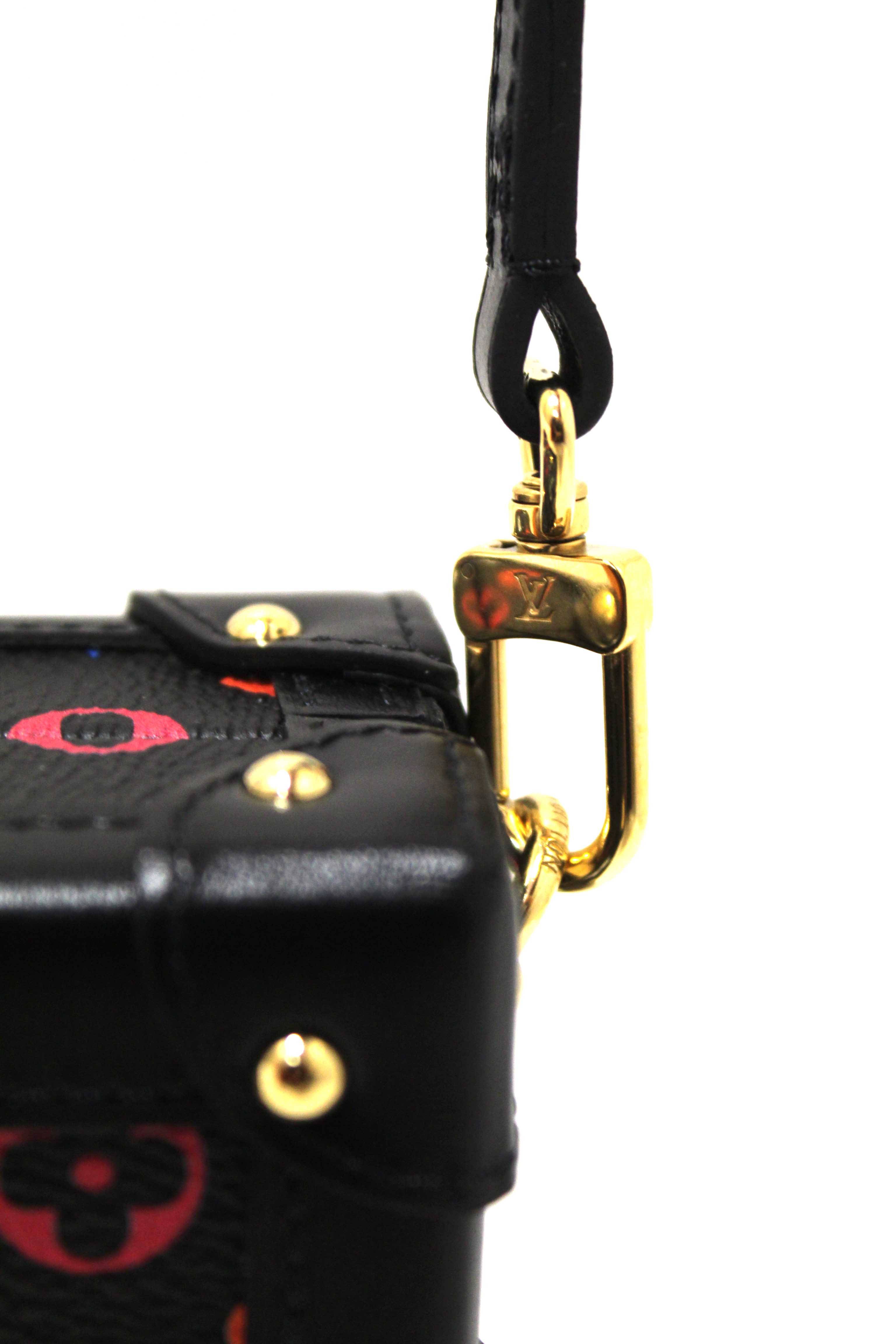 Authentic Louis Vuitton Black Monogram Multicolor Game On Petite Malle Clutch Bag