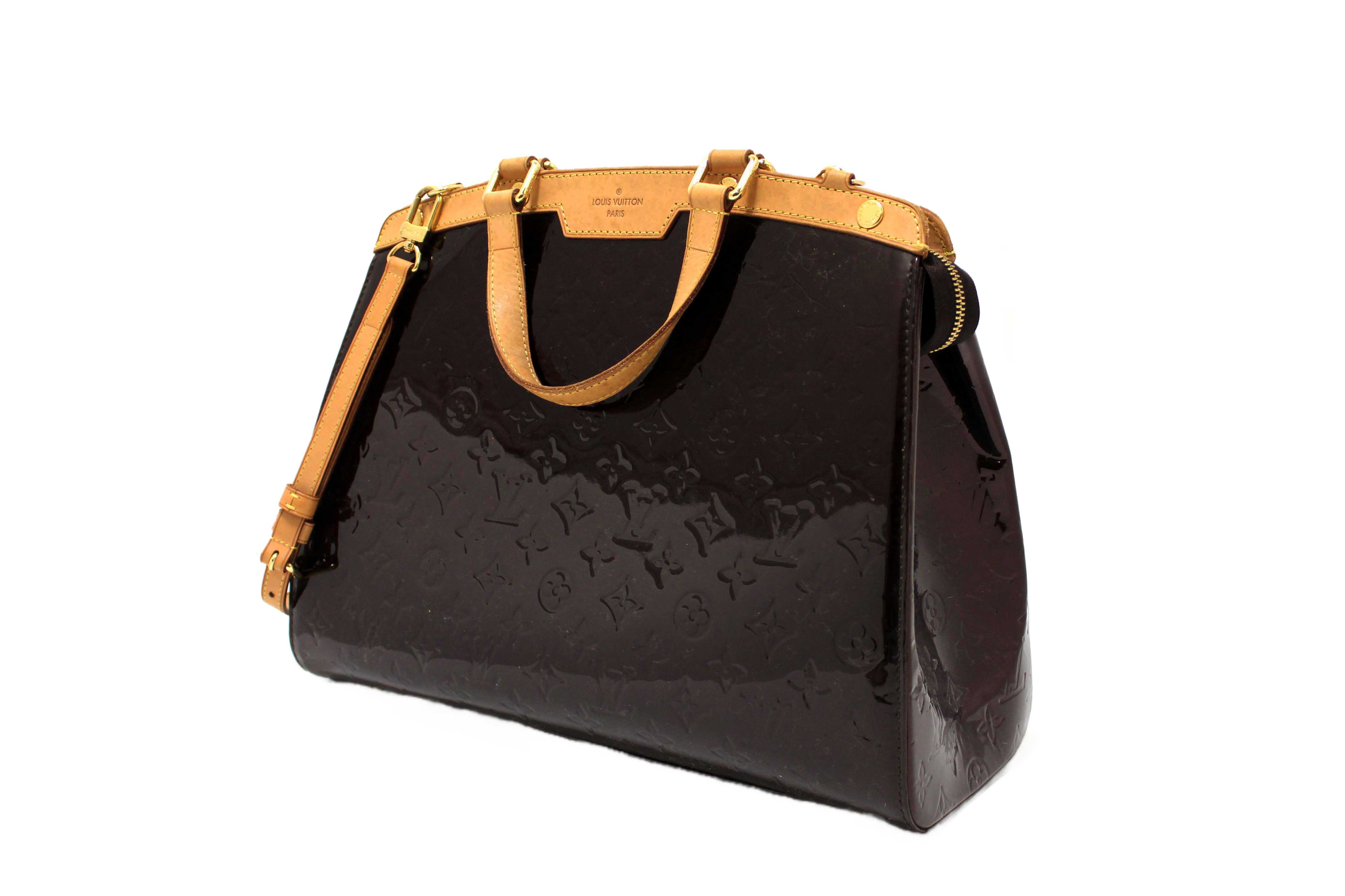 Authentic Louis Vuitton Amarante Vernis Leather Brea PM Shoulder Bag